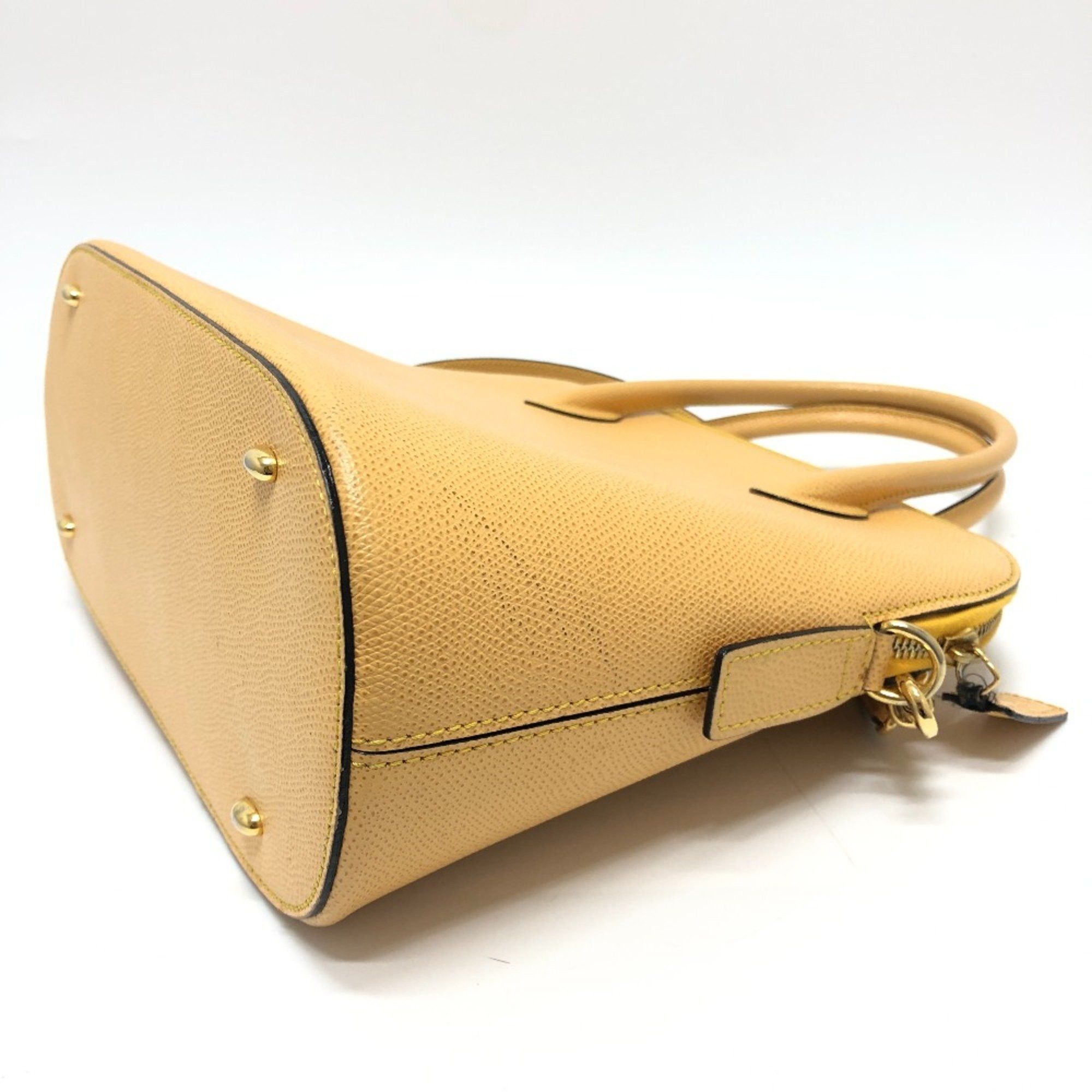 Celine CELINE Vintage Bowling Shoulder Bag Yellow Beige Based GoldHardware Size ONE SIZE - 7 Thumbnail