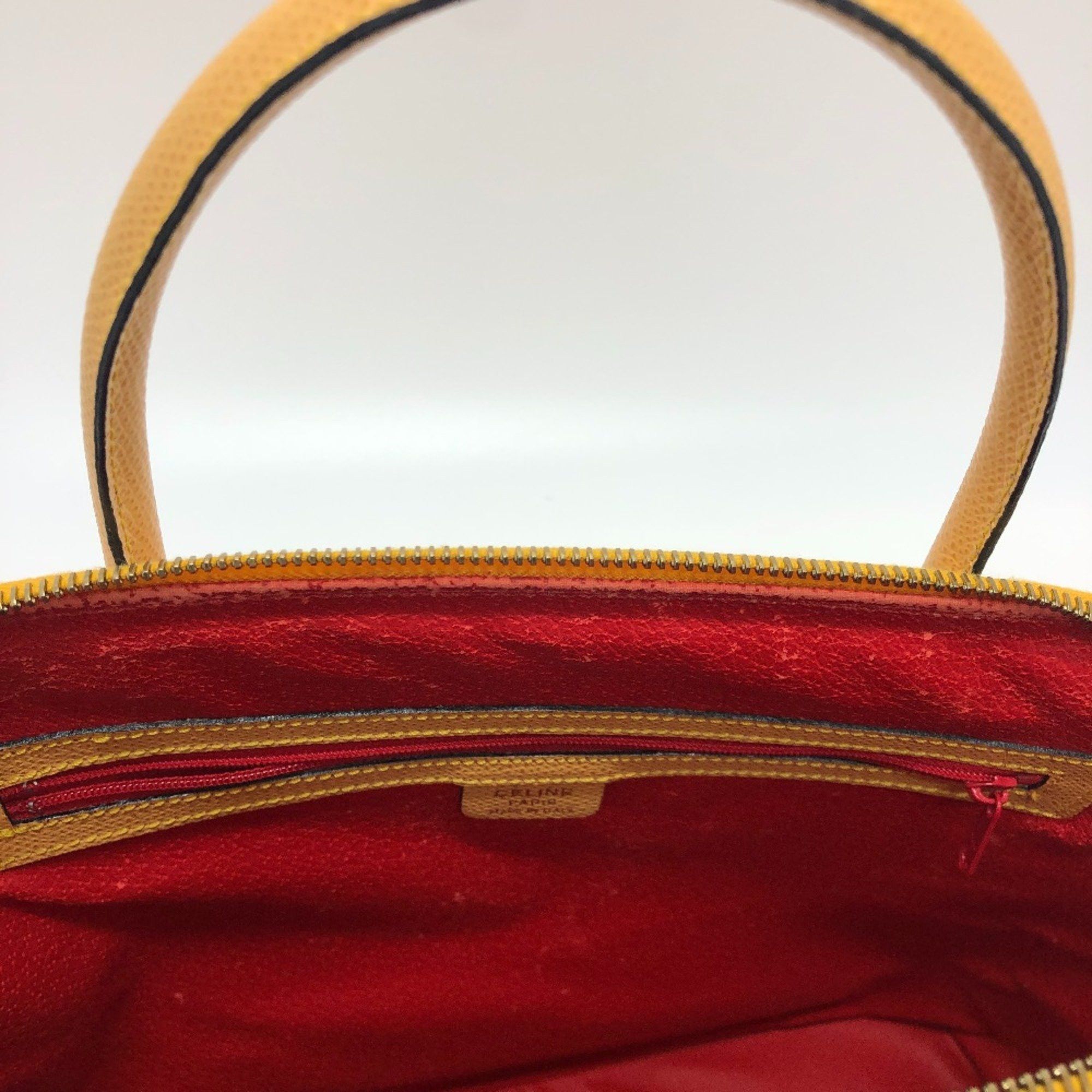 Celine CELINE Vintage Bowling Shoulder Bag Yellow Beige Based GoldHardware Size ONE SIZE - 13 Thumbnail