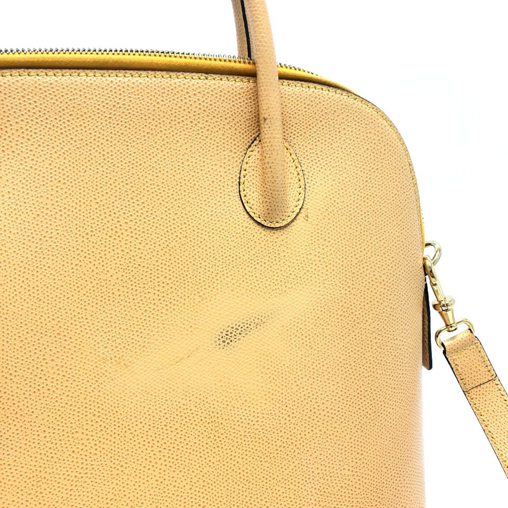 Celine CELINE Vintage Bowling Shoulder Bag Yellow Beige Based GoldHardware Size ONE SIZE - 11 Thumbnail