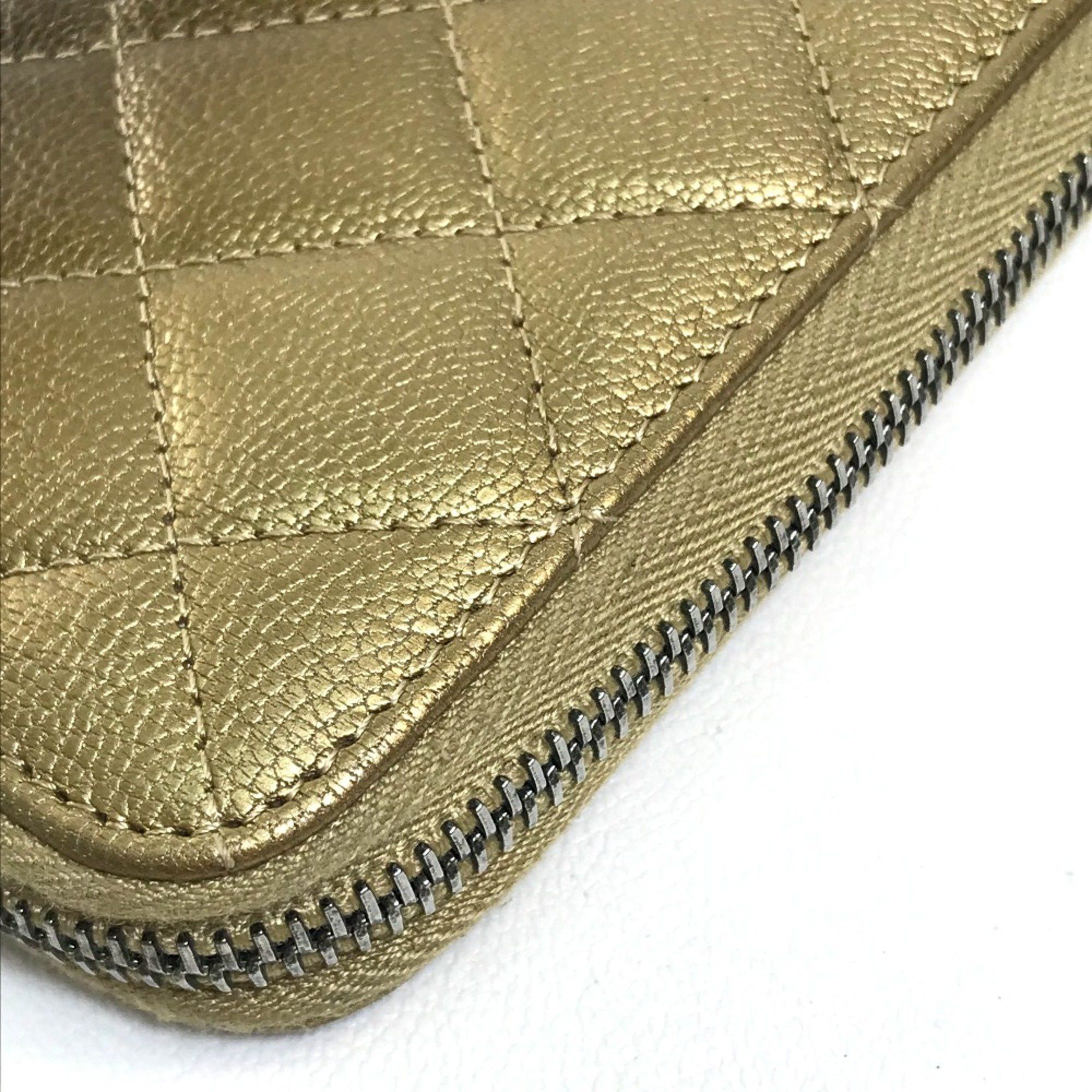 Chanel Chanel Gradation Zip Around Long Wallet Gold x Brown Size ONE SIZE - 10 Thumbnail