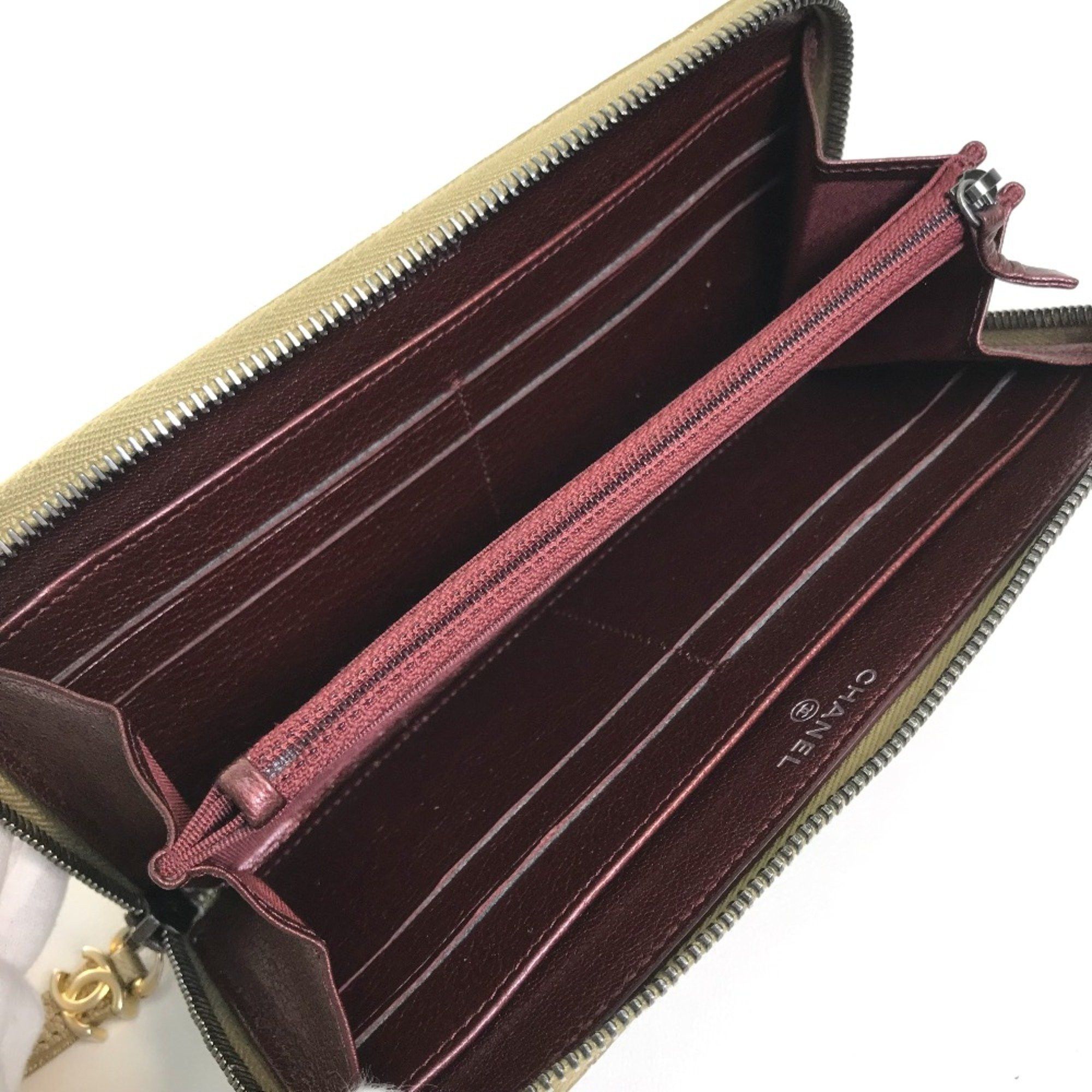 Chanel Chanel Gradation Zip Around Long Wallet Gold x Brown Size ONE SIZE - 11 Thumbnail