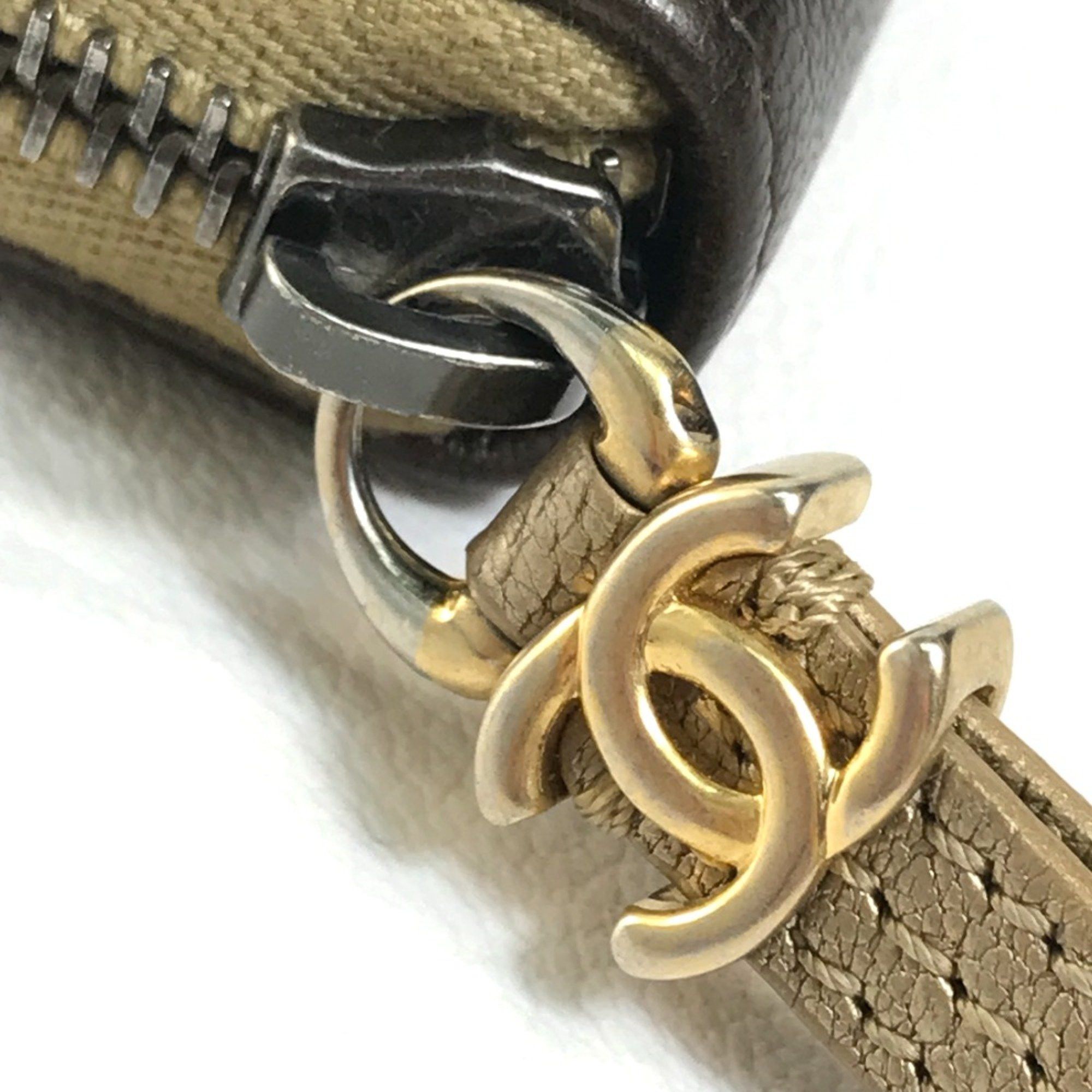 Chanel Chanel Gradation Zip Around Long Wallet Gold x Brown Size ONE SIZE - 6 Thumbnail