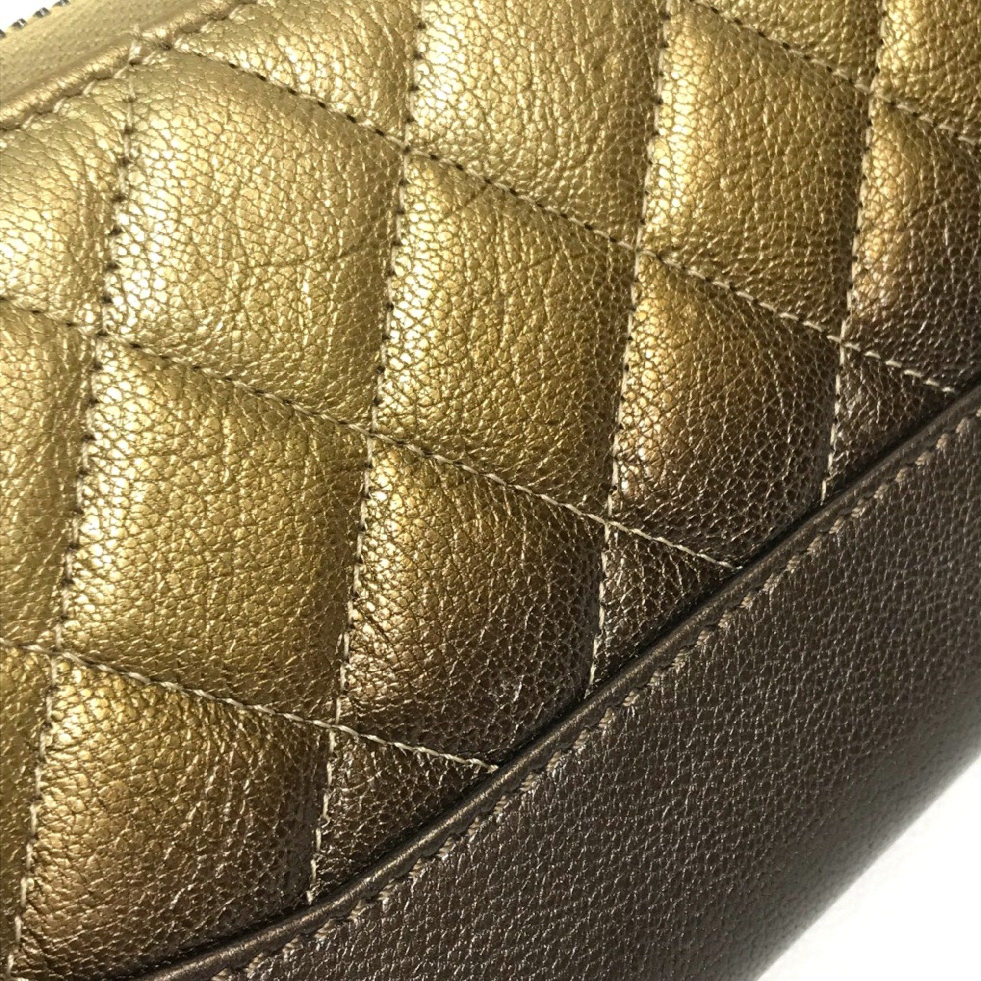 Chanel Chanel Gradation Zip Around Long Wallet Gold x Brown Size ONE SIZE - 9 Thumbnail