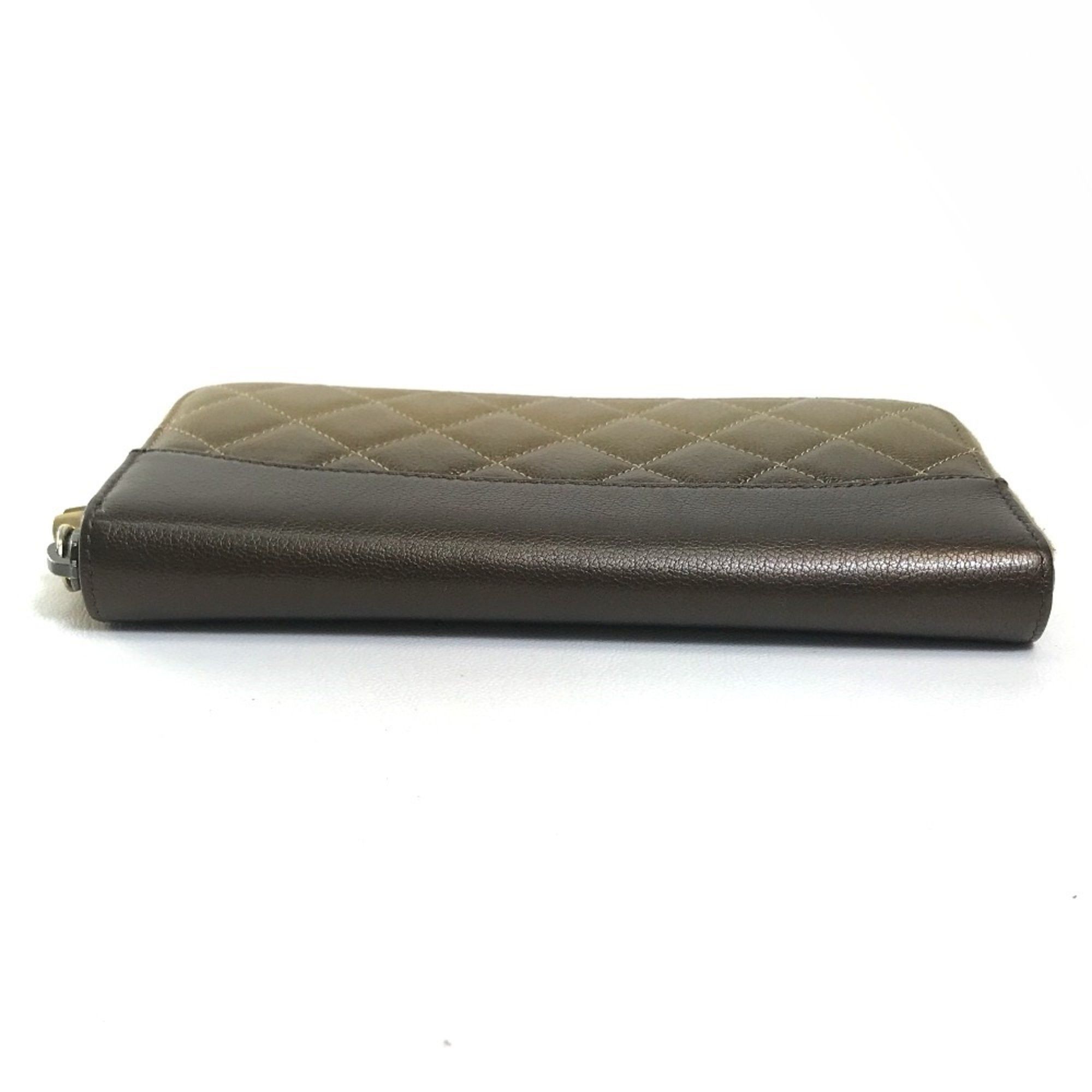 Chanel Chanel Gradation Zip Around Long Wallet Gold x Brown Size ONE SIZE - 4 Thumbnail