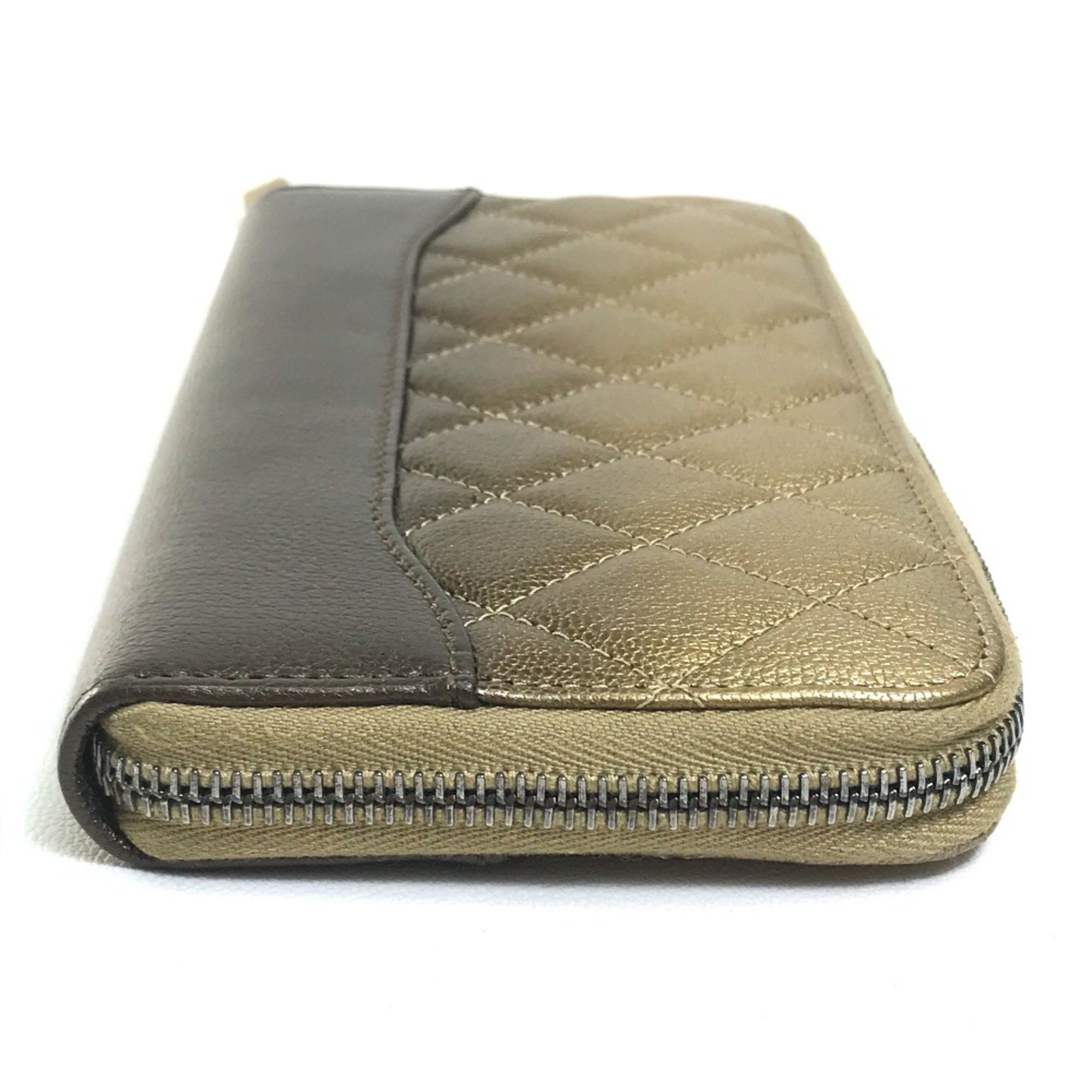 Chanel Chanel Gradation Zip Around Long Wallet Gold x Brown Size ONE SIZE - 3 Thumbnail