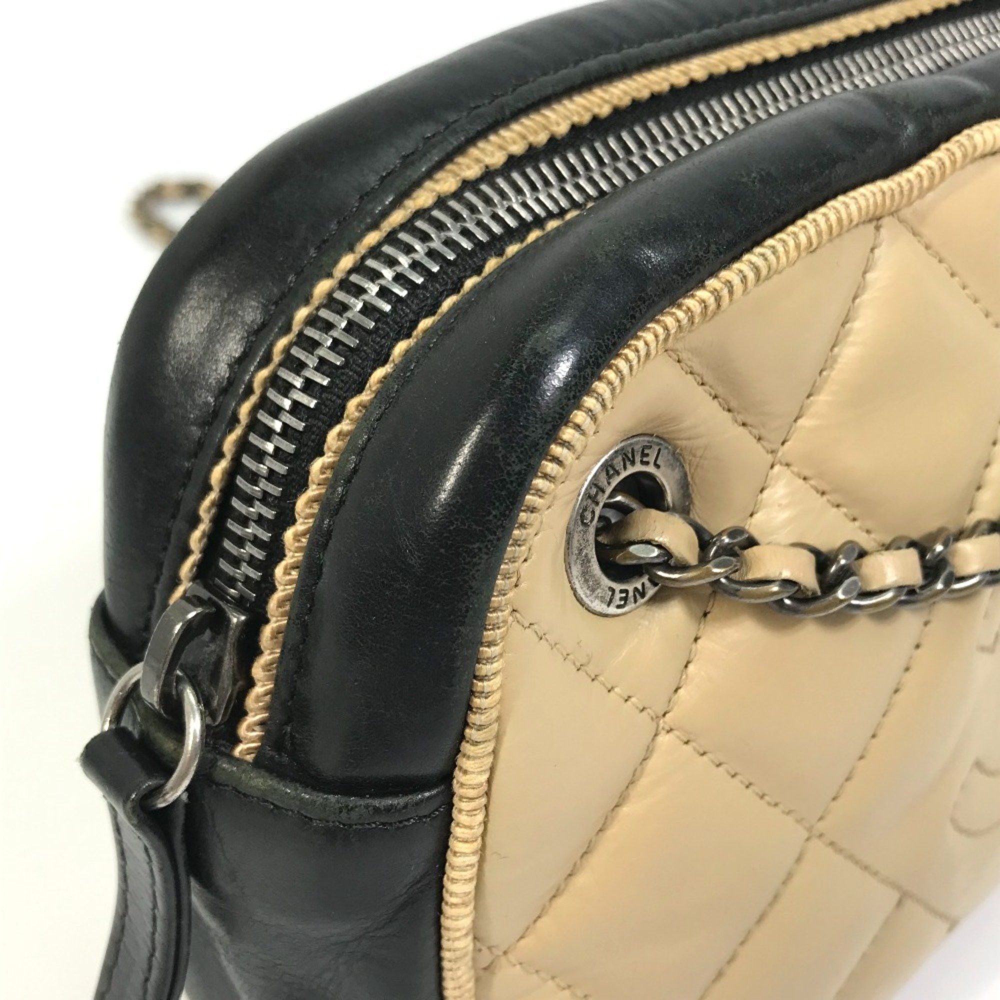 Chanel Chanel CC Mark Bag Chain Shoulder Bag Beige x Black Size ONE SIZE - 8 Thumbnail