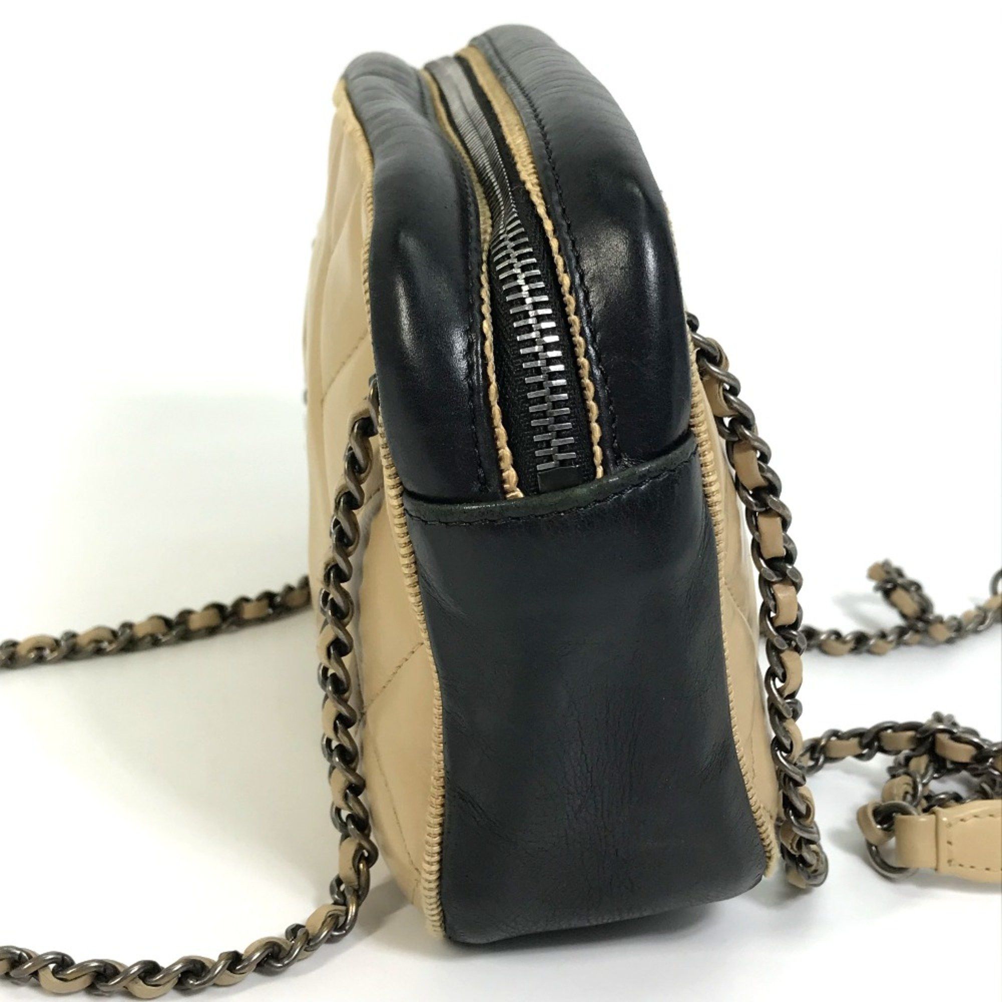 Chanel Chanel CC Mark Bag Chain Shoulder Bag Beige x Black Size ONE SIZE - 4 Thumbnail