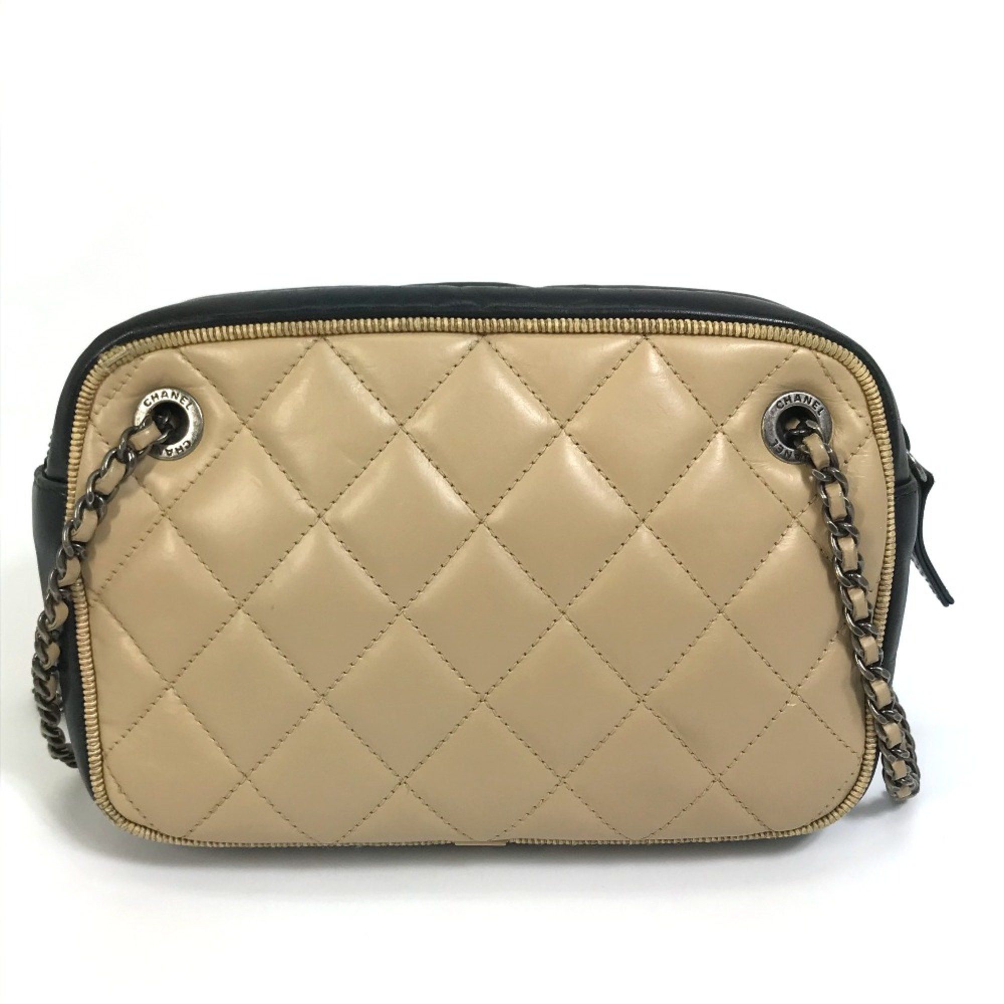 Chanel Chanel CC Mark Bag Chain Shoulder Bag Beige x Black Size ONE SIZE - 2 Thumbnail