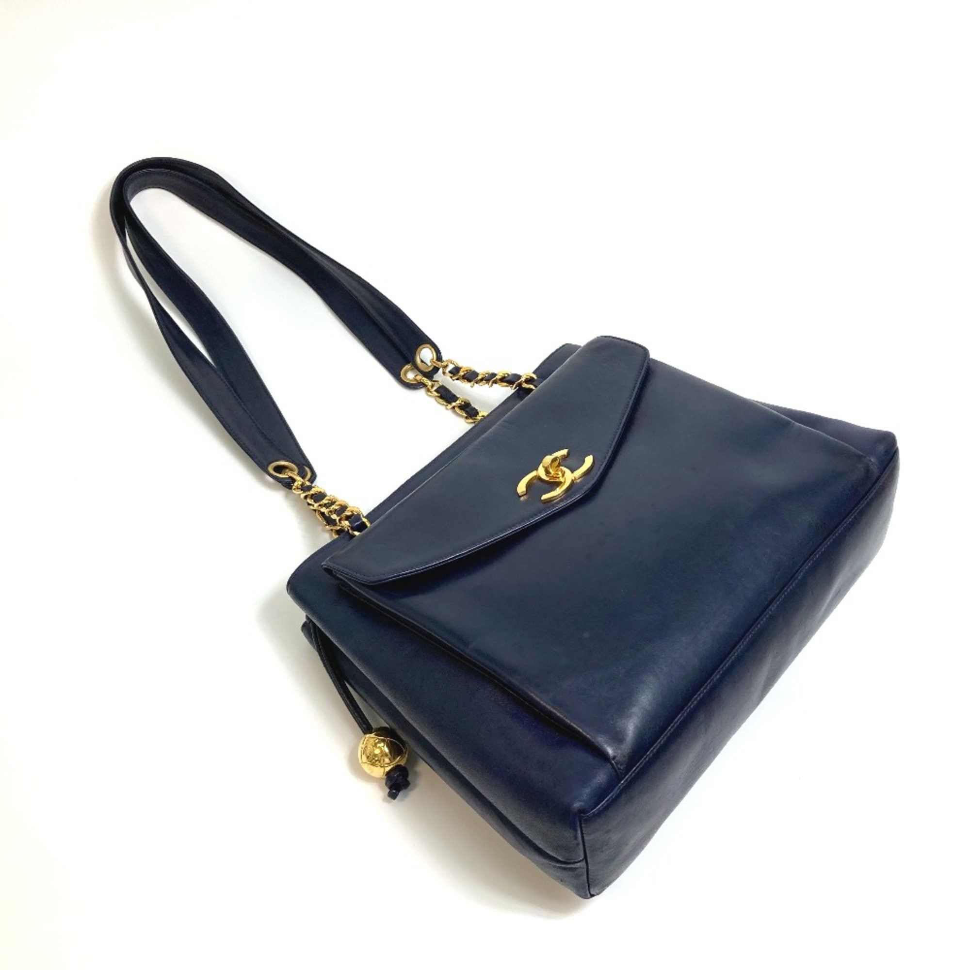 Chanel Chanel CC Mark Bag Chain Tote Bag shawl Shoulder Bag Navy GoldHardware Size ONE SIZE - 3 Thumbnail
