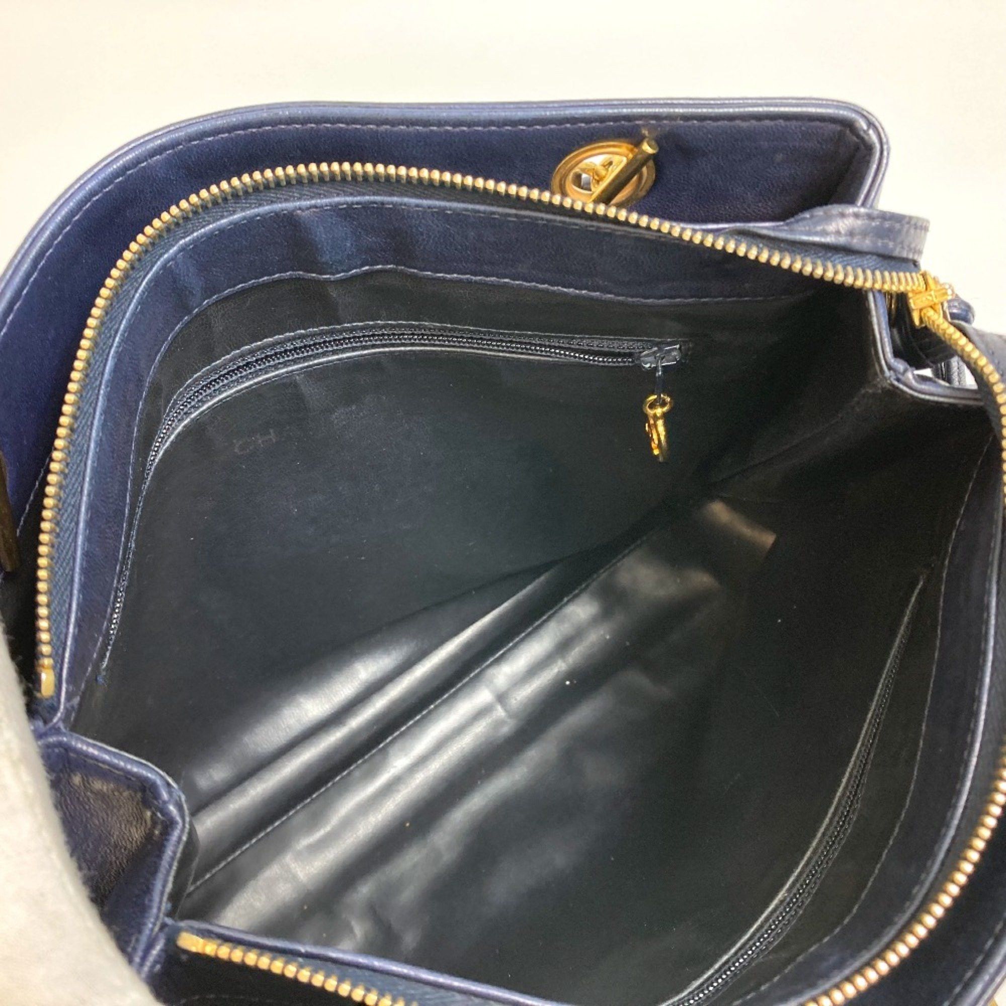 Chanel Chanel CC Mark Bag Chain Tote Bag shawl Shoulder Bag Navy GoldHardware Size ONE SIZE - 13 Thumbnail