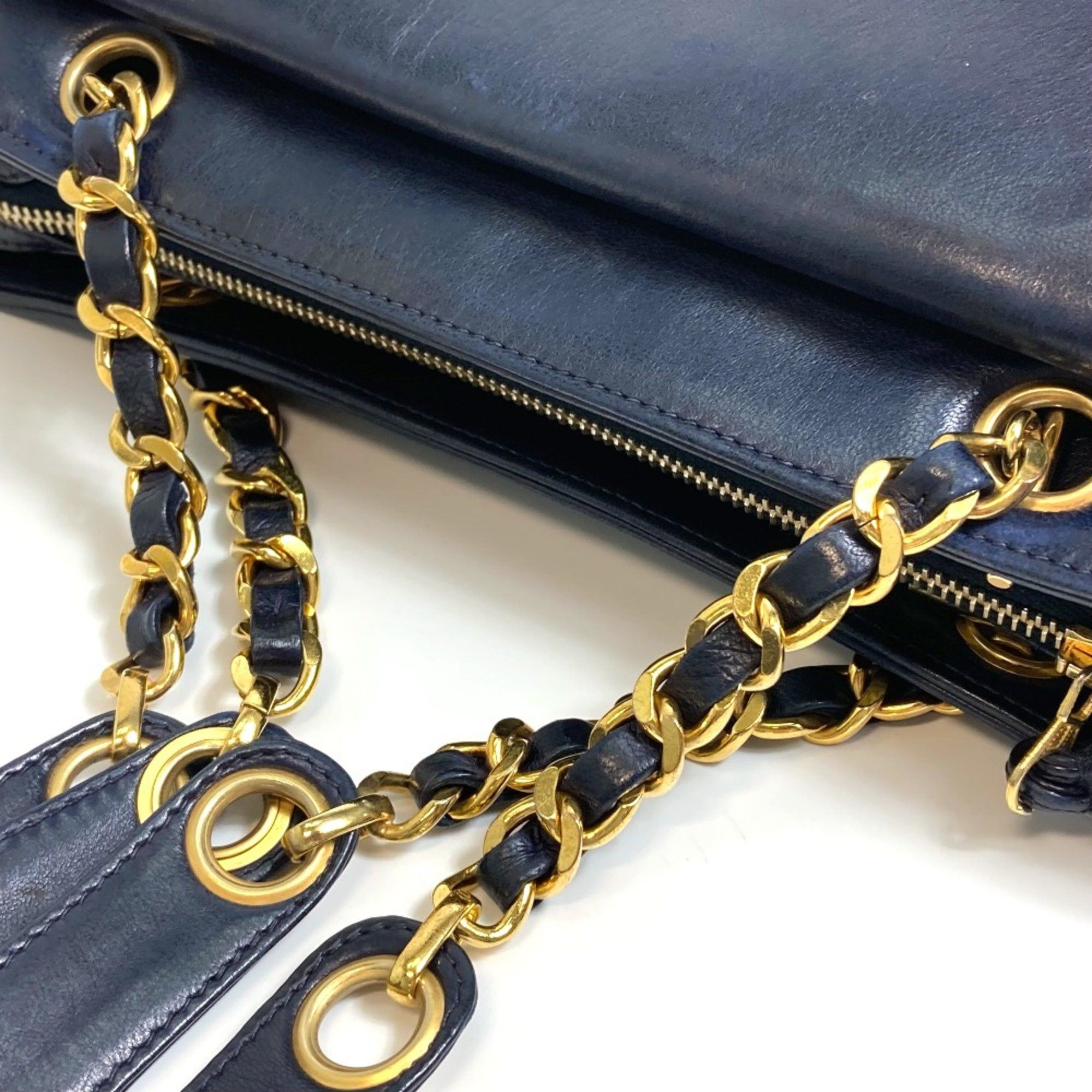 Chanel Chanel CC Mark Bag Chain Tote Bag shawl Shoulder Bag Navy GoldHardware Size ONE SIZE - 11 Thumbnail