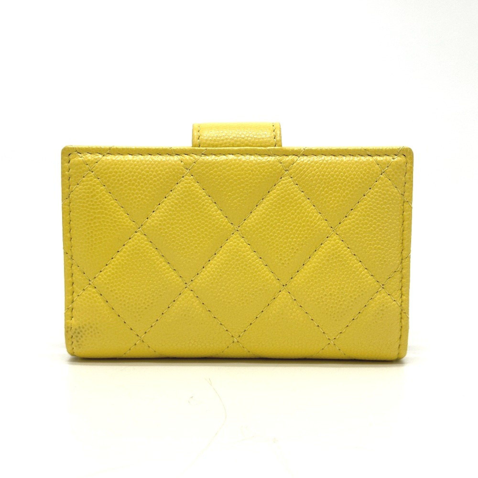Chanel Chanel AP1991 CC Mark Card Case coin purse yellow Size ONE SIZE - 2 Thumbnail