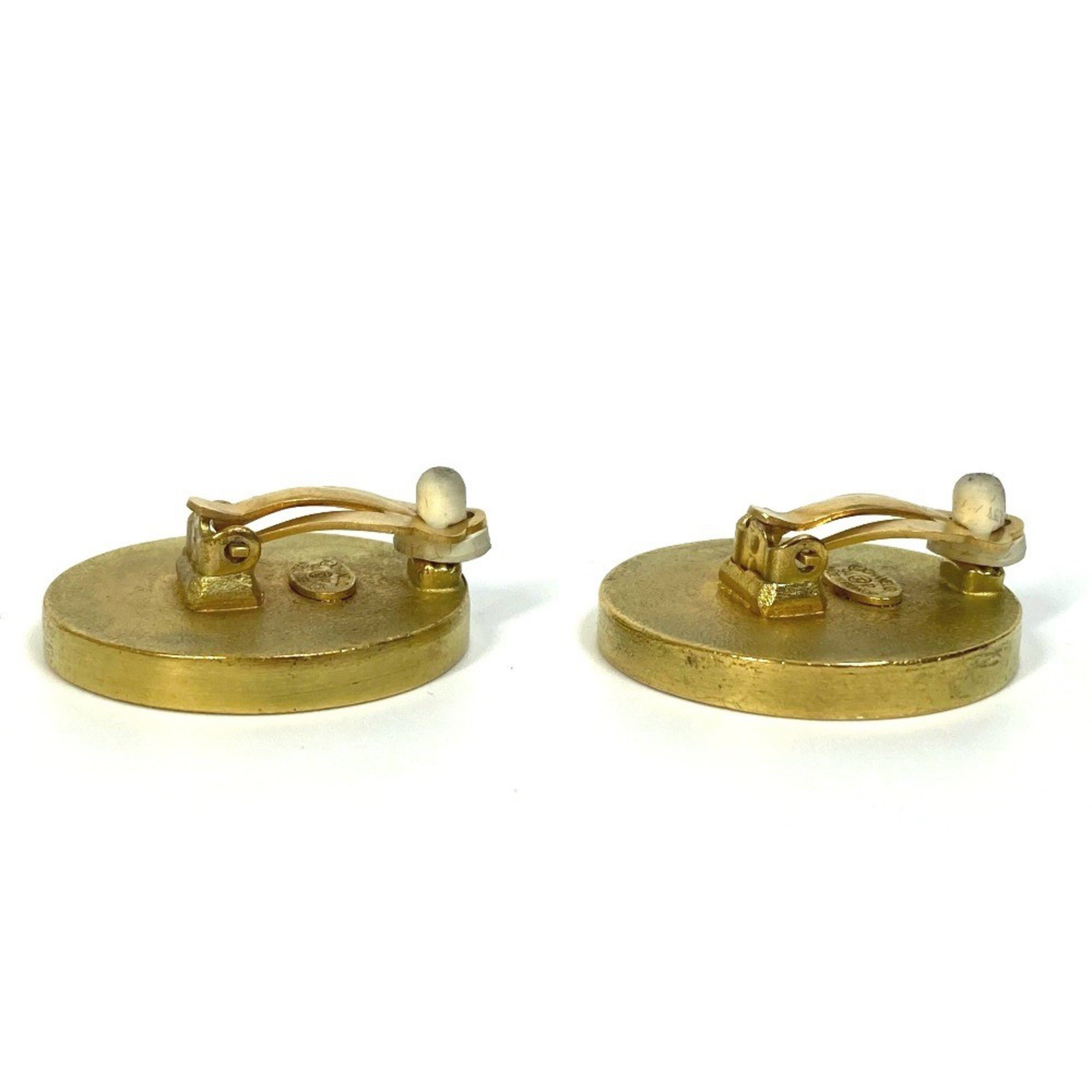 Chanel Chanel CC Mark Circle Round Earrings Gold Size ONE SIZE - 3 Thumbnail