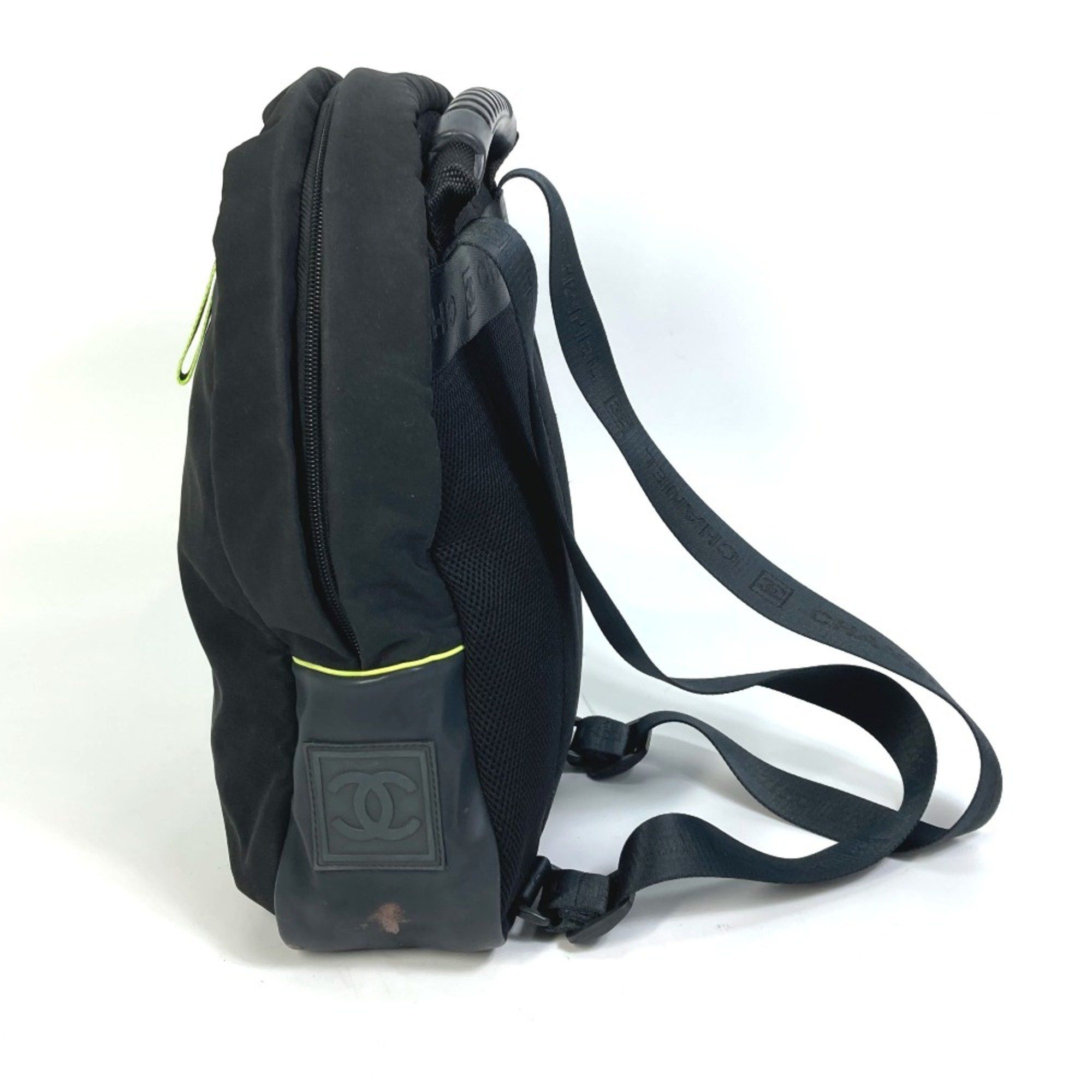 Chanel Chanel Sports line Backpack Backpack Black x neon yellow Size ONE SIZE - 3 Thumbnail
