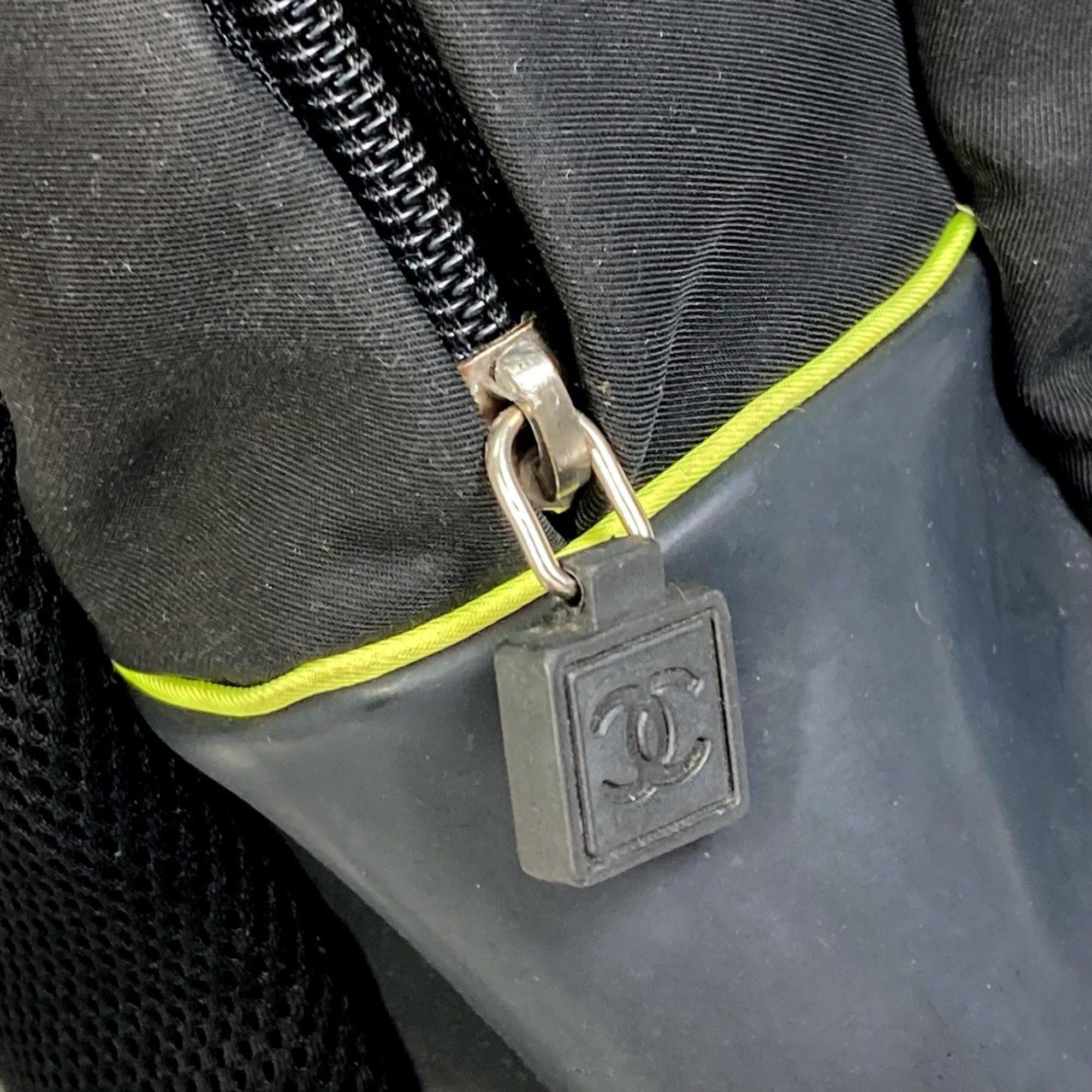 Chanel Chanel Sports line Backpack Backpack Black x neon yellow Size ONE SIZE - 9 Thumbnail