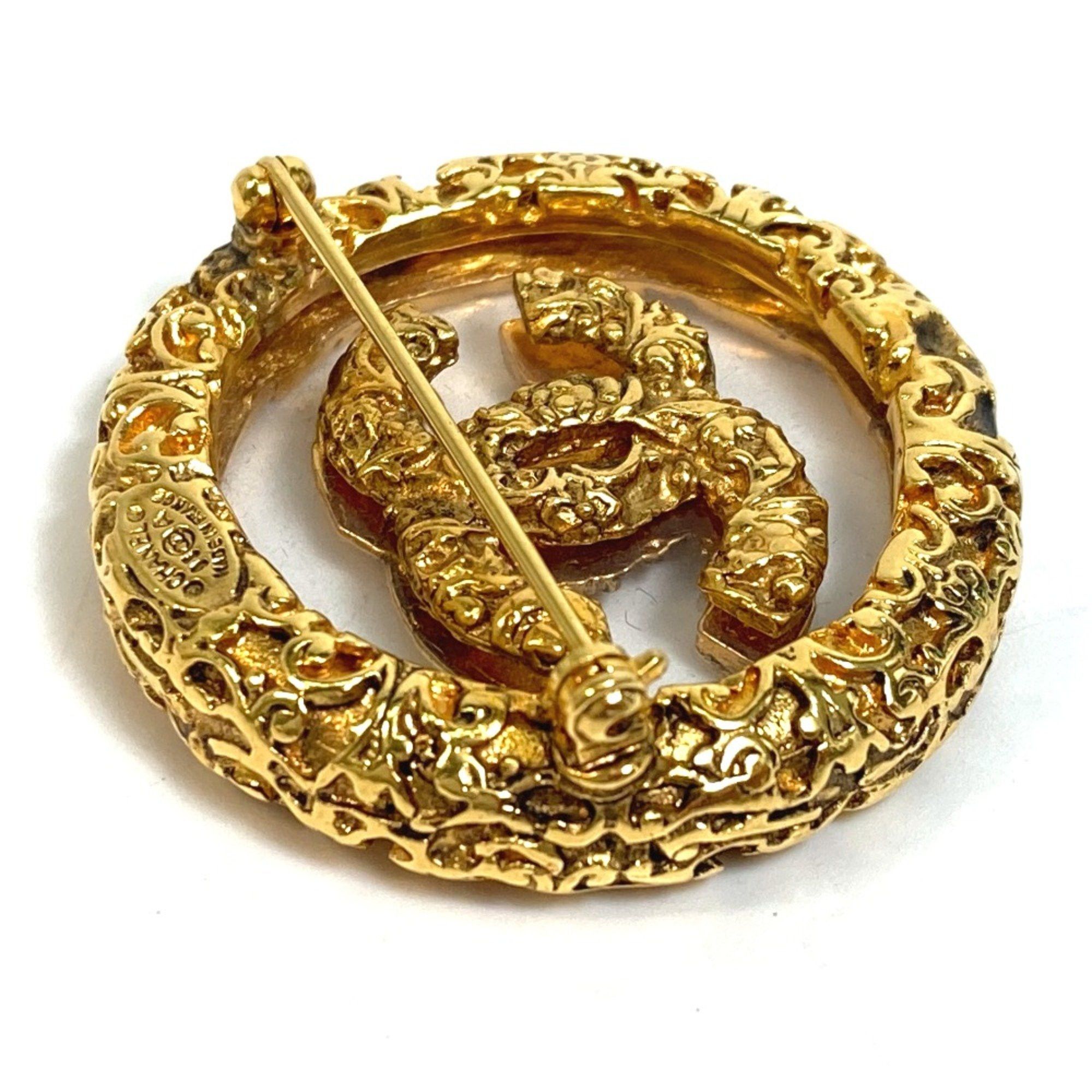 Chanel Chanel CC Mark Circle type Round type Brooch Gold Size ONE SIZE - 2 Thumbnail