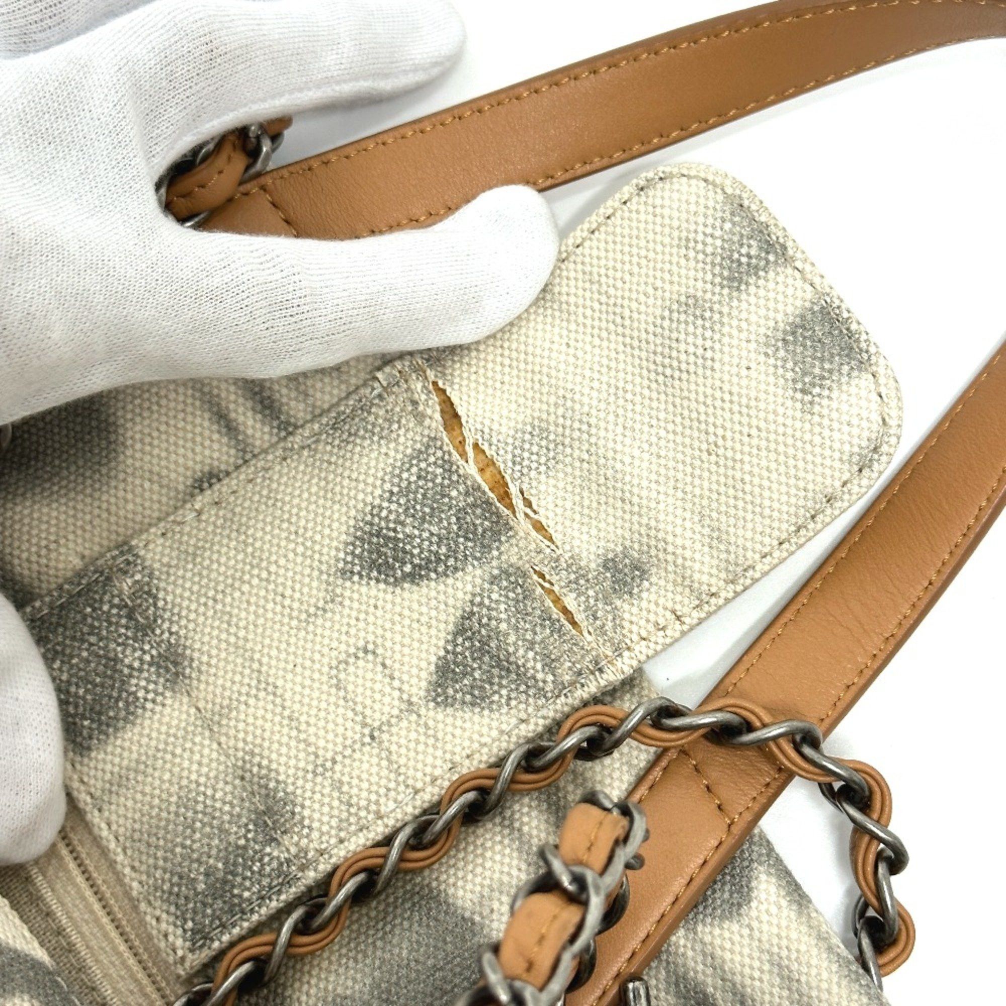 Chanel Chanel CC Mark 2WAY Bag Chain Tote Bag Shoulder Bag Beige Size ONE SIZE - 12 Thumbnail