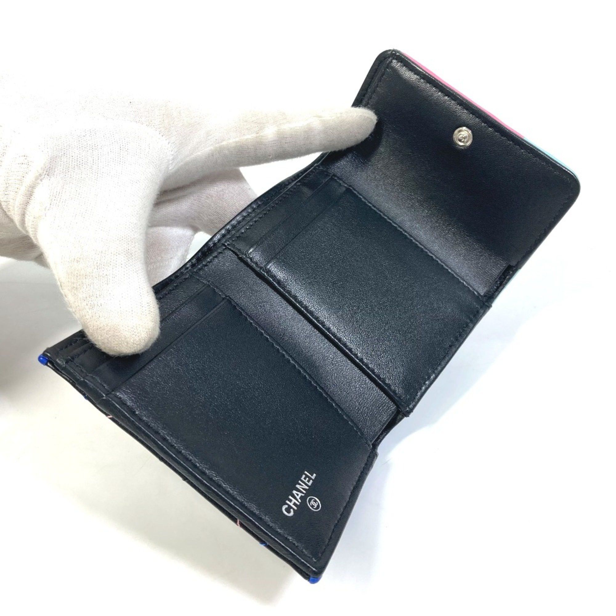 Chanel Chanel CC Mark Compact wallet Trifold wallet Black SilverHardware Size ONE SIZE - 7 Thumbnail