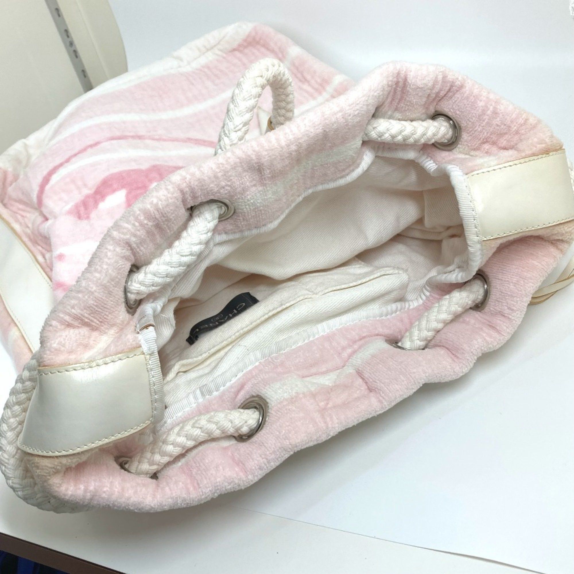 Chanel Chanel beach bag shoulder drawstring bag Shoulder Bag pink White Size ONE SIZE - 10 Thumbnail