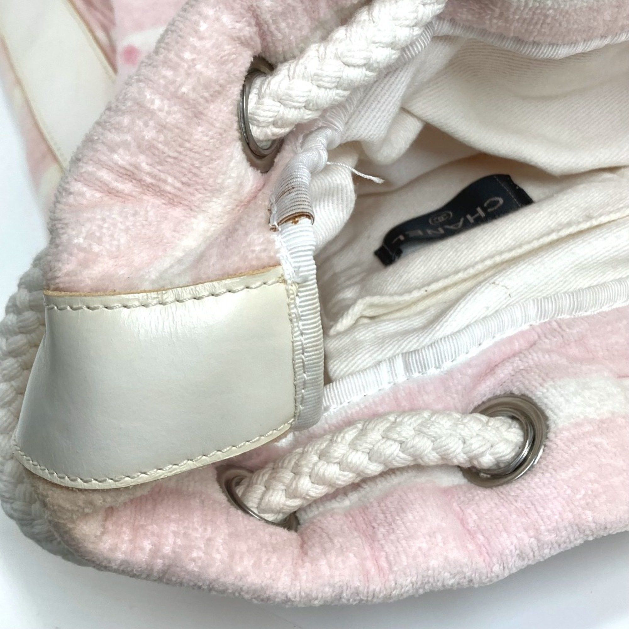 Chanel Chanel beach bag shoulder drawstring bag Shoulder Bag pink White Size ONE SIZE - 11 Thumbnail