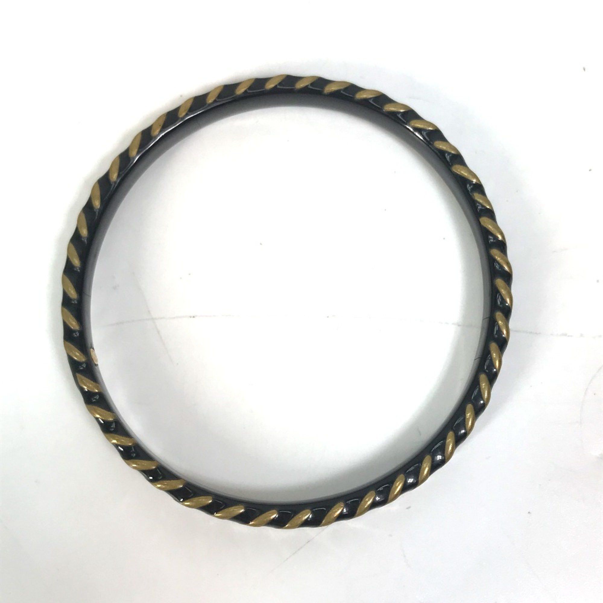 Chanel Chanel CC Mark CC 97A Bangle Black Gold Size ONE SIZE - 2 Thumbnail