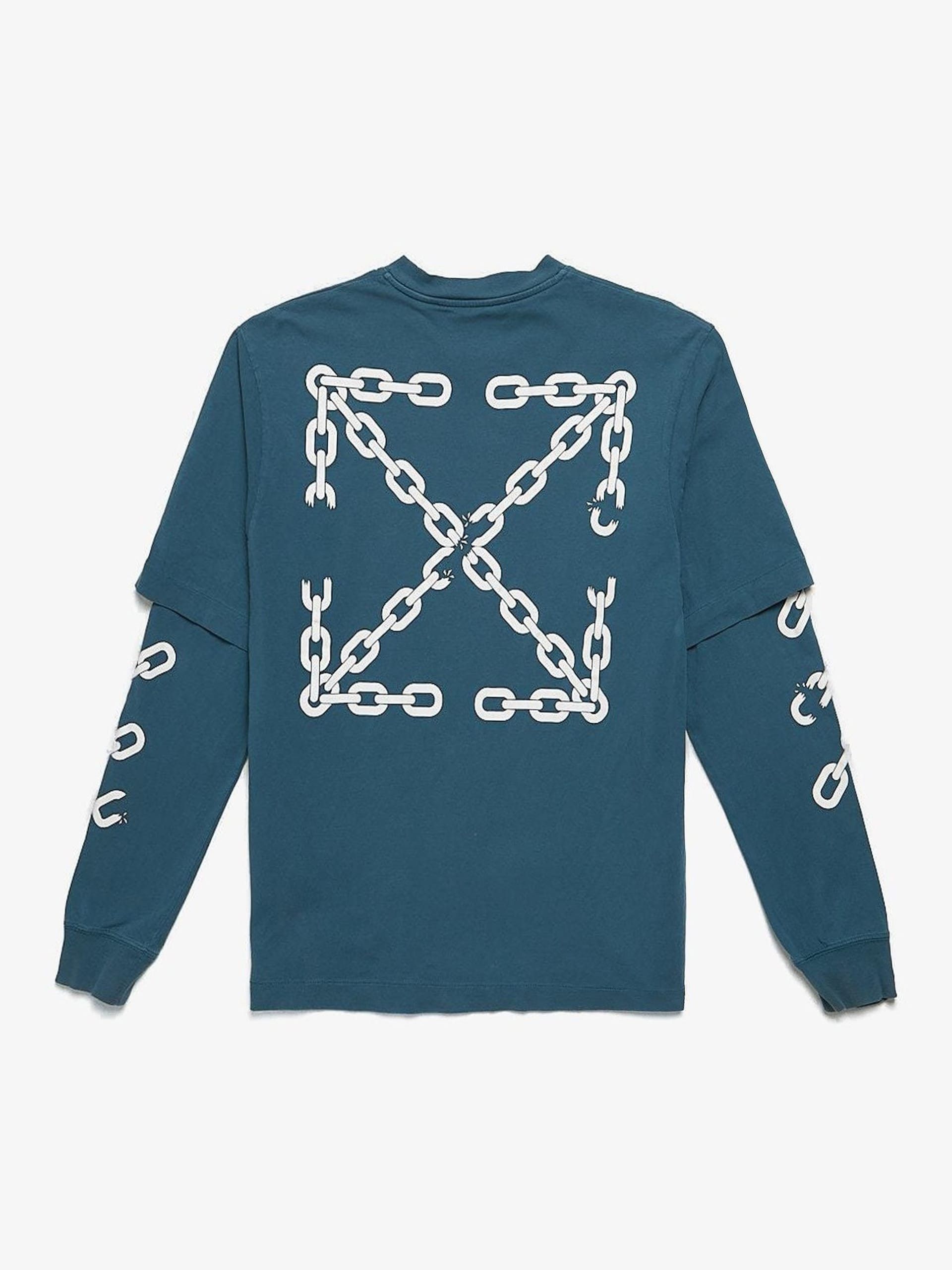 Off-White Emerald Double Layered Printed Cotton Longsleeve Size US M / EU 48-50 / 2 - 2 Thumbnail
