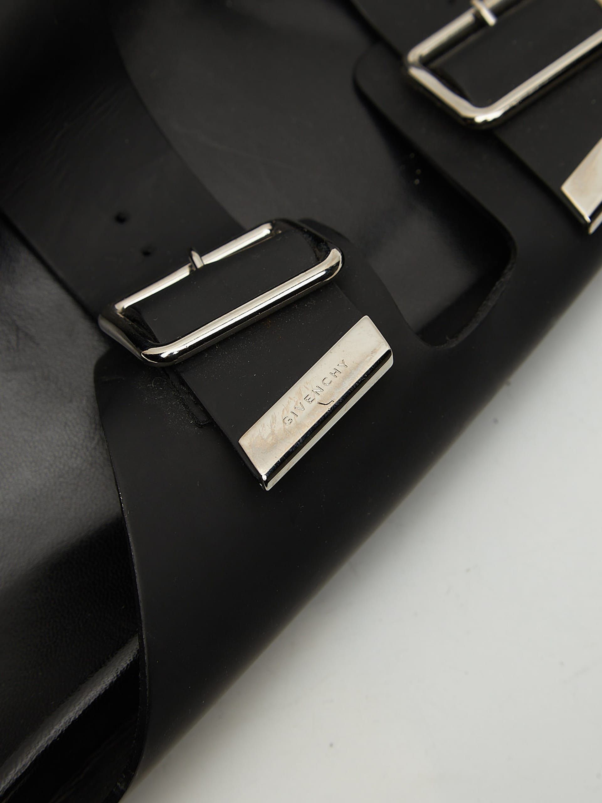 Givenchy Black Matte Leather Sandals Size US 13 / EU 46 - 8 Thumbnail
