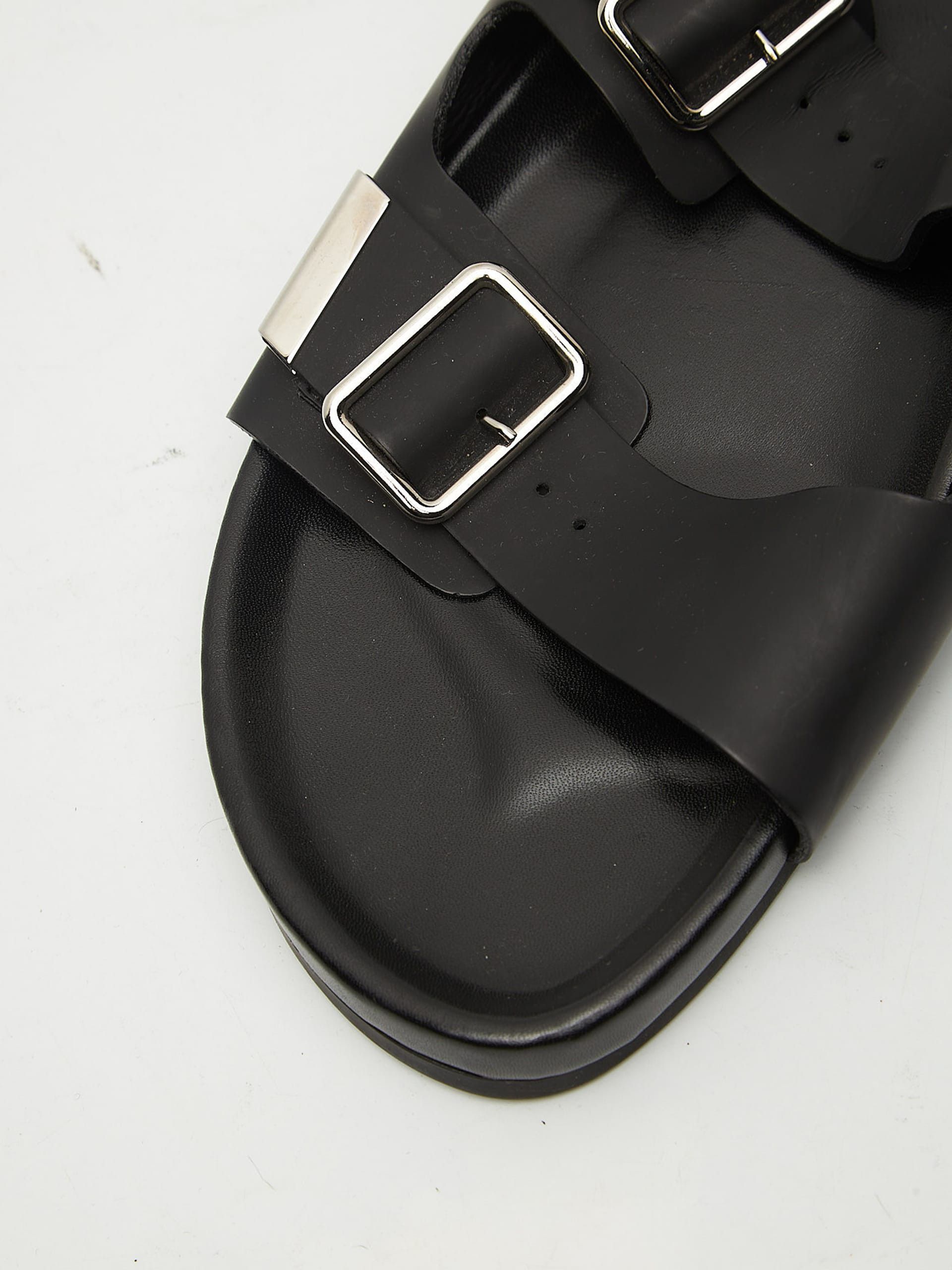 Givenchy Black Matte Leather Sandals Size US 13 / EU 46 - 5 Thumbnail