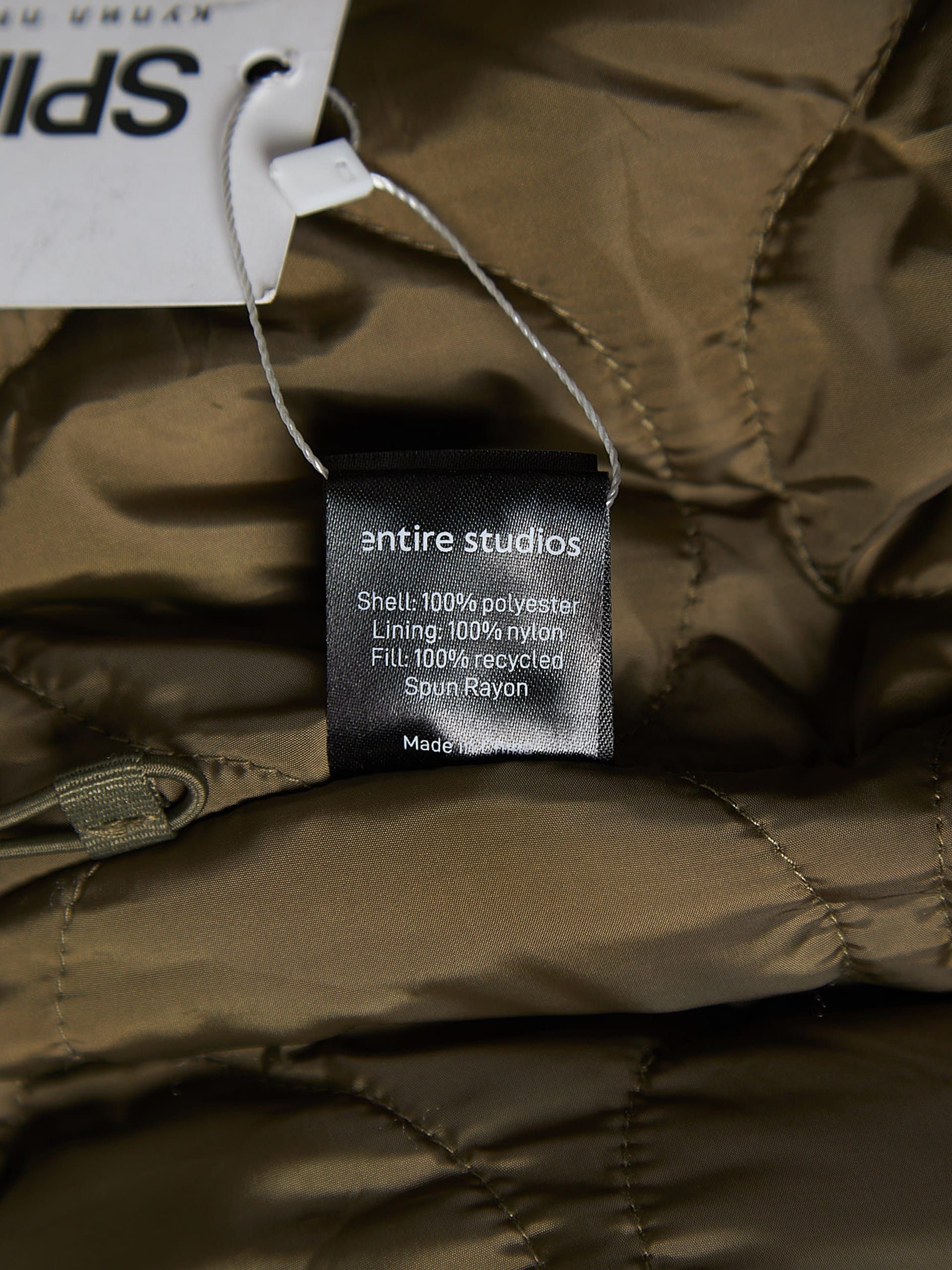 Entire Studios Khaki Quilted Zipped Fleece Polyester Vest Size US L / EU 52-54 / 3 - 4 Thumbnail