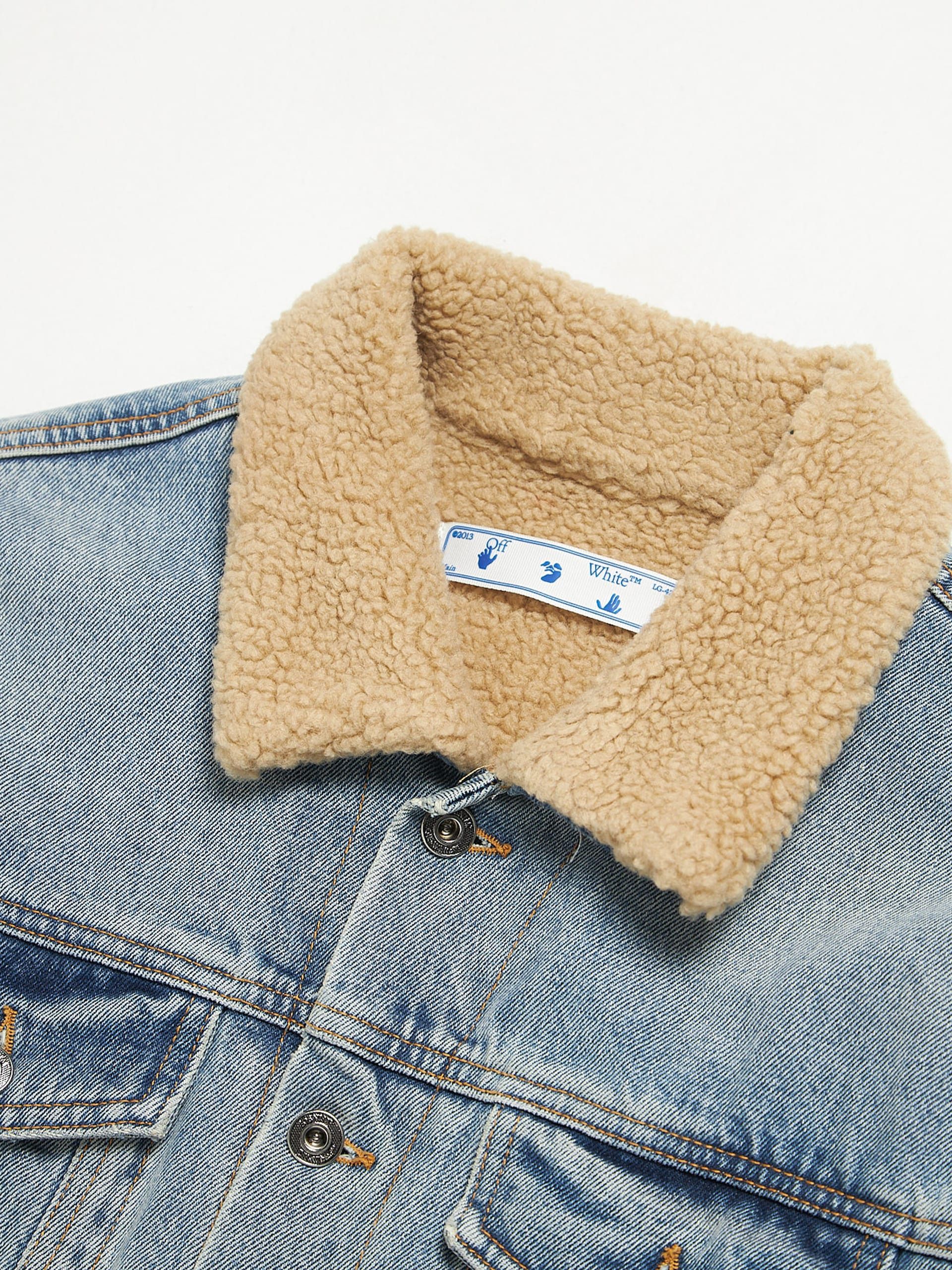 Off-White Blue Fleece Lining Cotton Denim Jacket Size US M / EU 48-50 / 2 - 3 Thumbnail