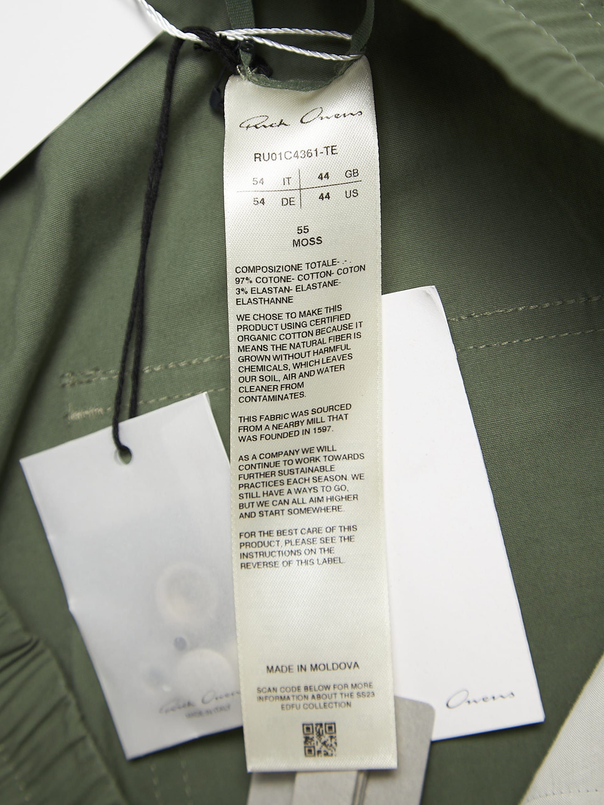 Rick Owens Moss Bela Cotton Pants Size US 38 / EU 54 - 4 Thumbnail