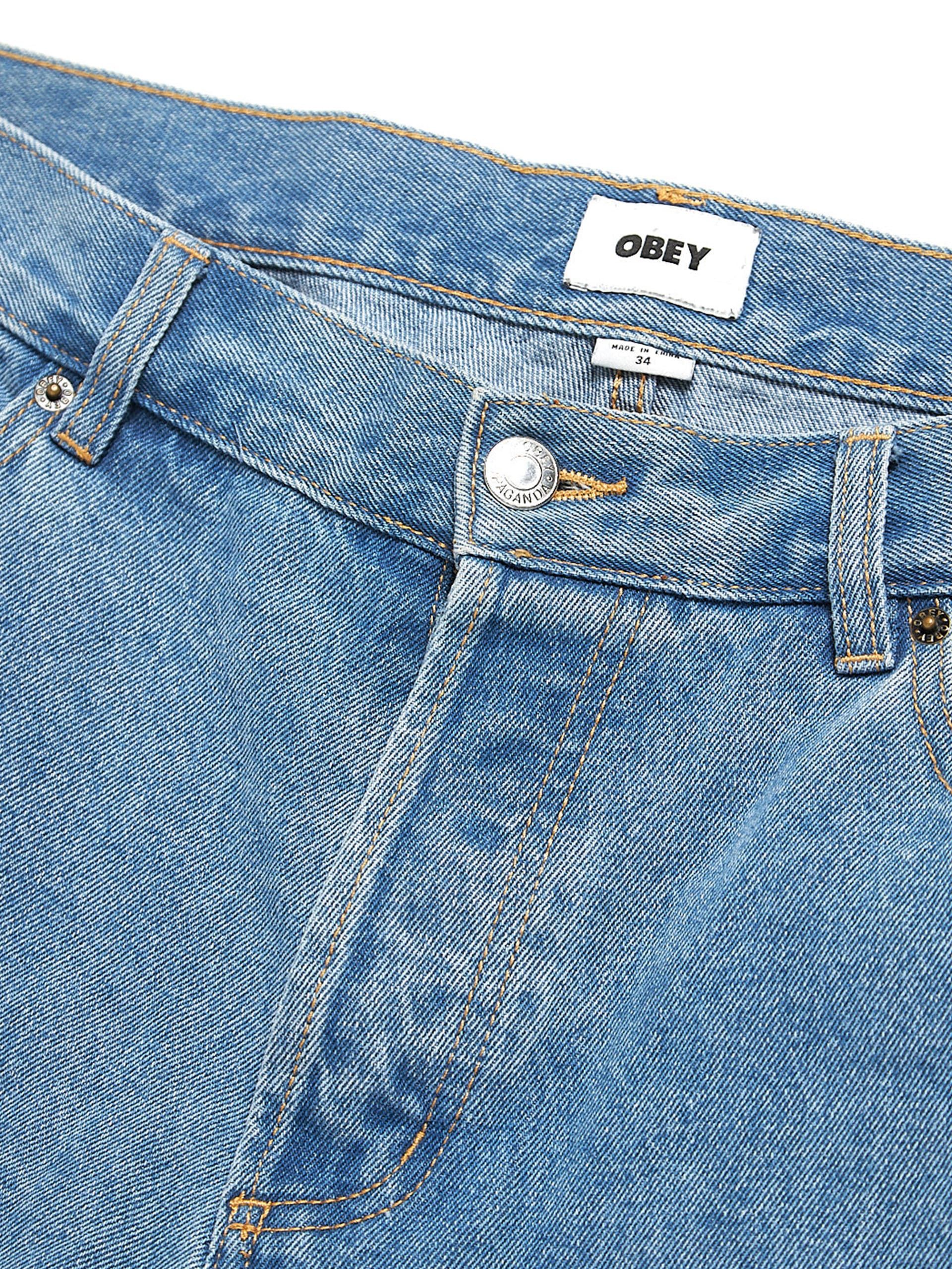 Obey Blue Baggy Cotton Jeans Size US 34 / EU 50 - 3 Thumbnail