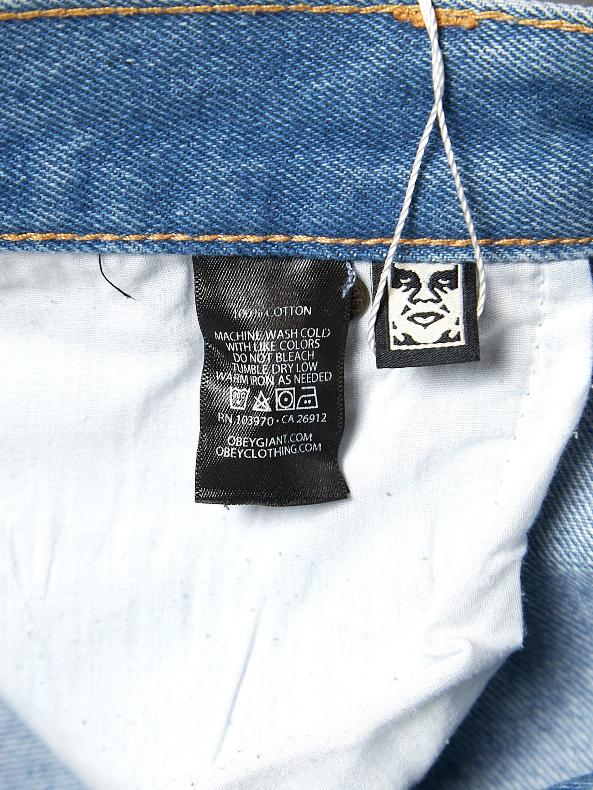 Obey Blue Baggy Cotton Jeans Size US 34 / EU 50 - 4 Thumbnail