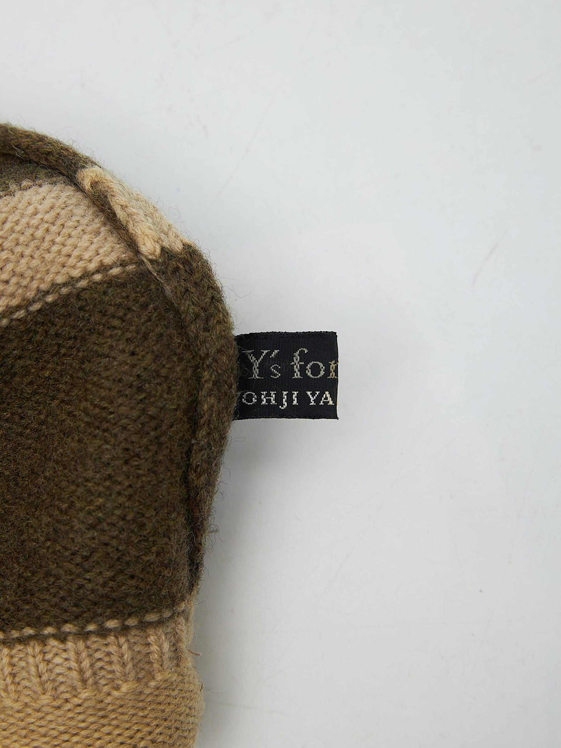 Y's Khaki and Beige Striped Beanie Size ONE SIZE - 3 Thumbnail