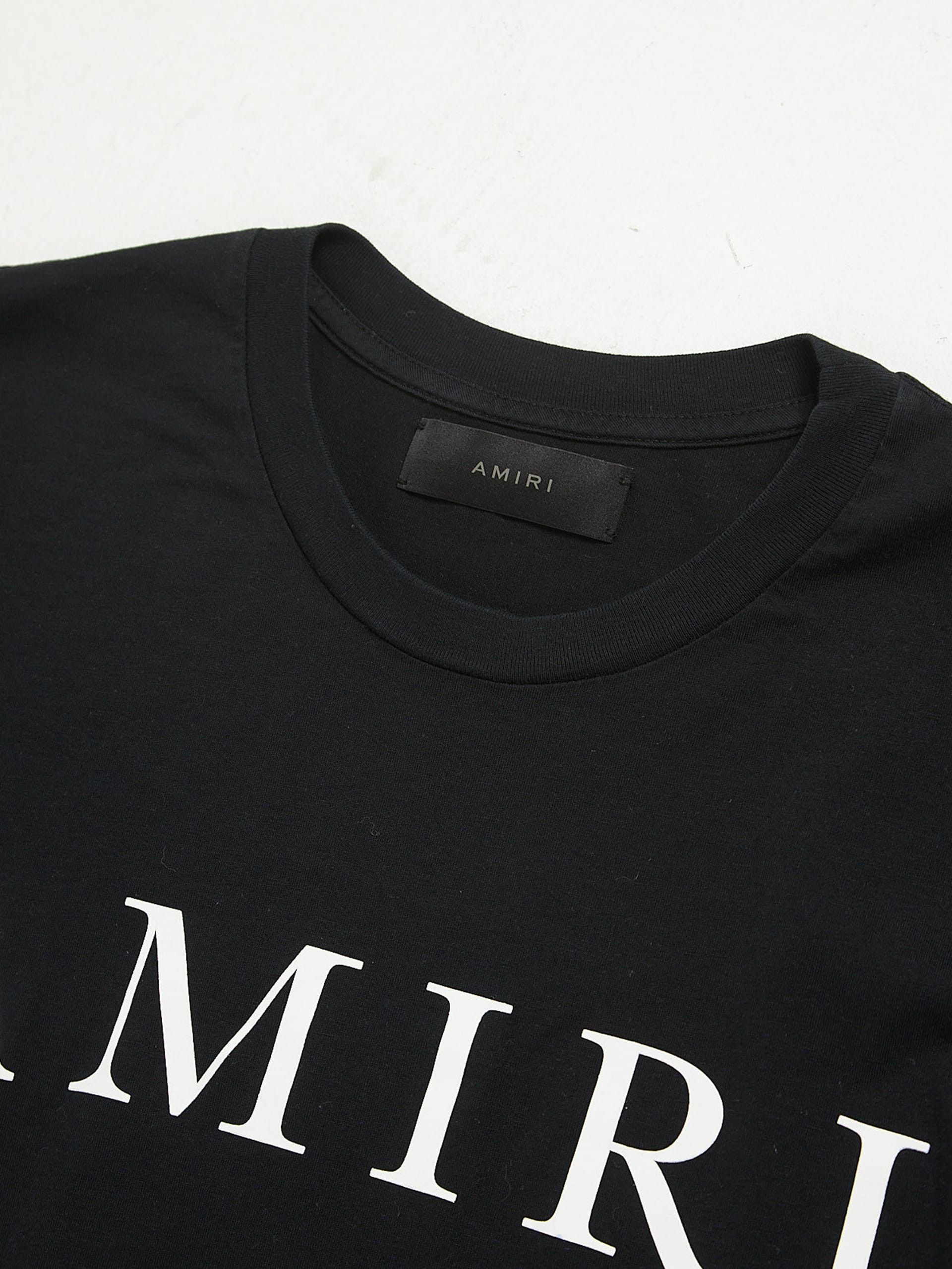 Amiri Black Logo Printed Cotton T Shirt Size US M / EU 48-50 / 2 - 3 Thumbnail