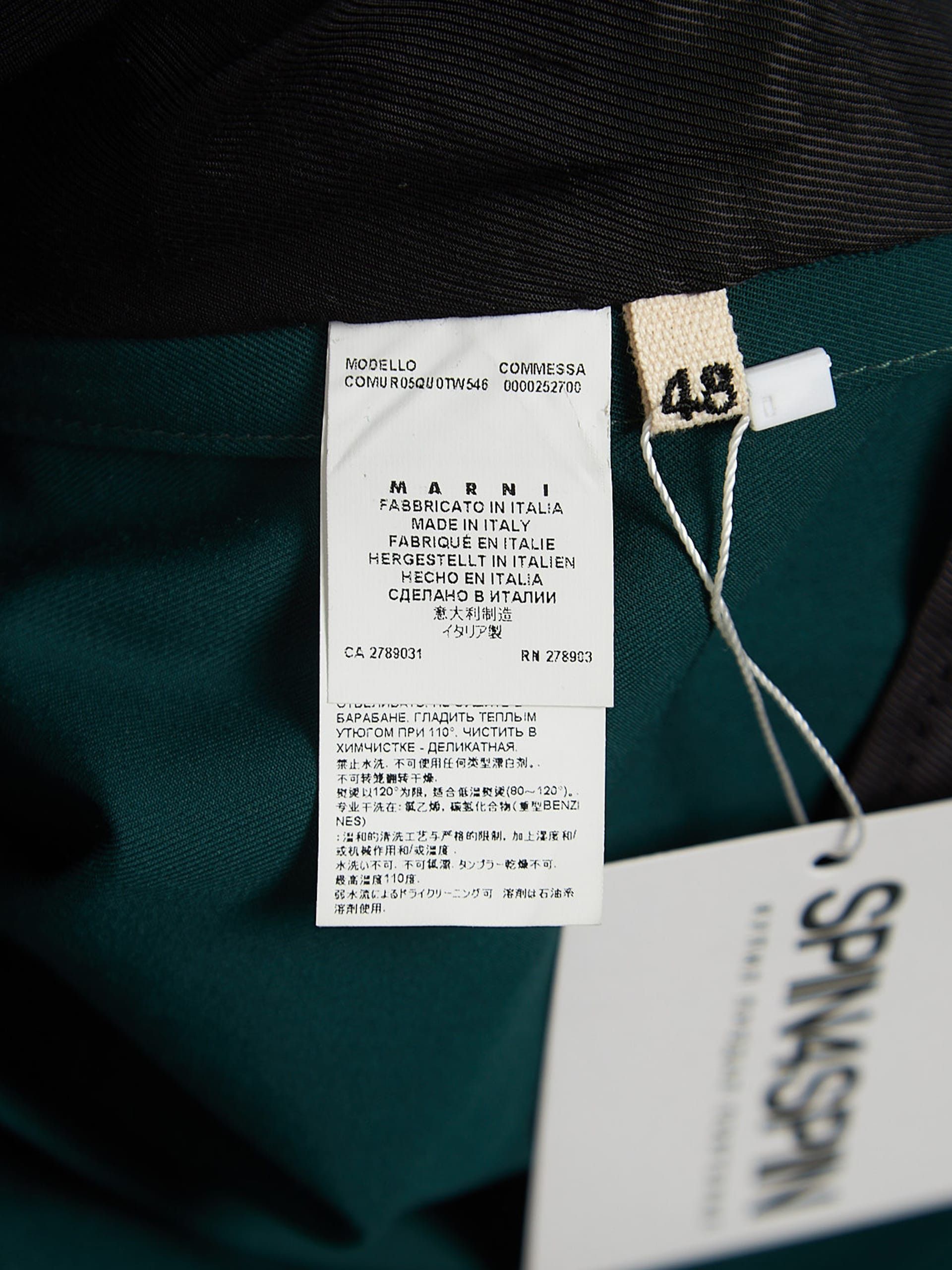 Marni Emerald Single Breasted Cotton Blend Suit Blazer Size US M / EU 48-50 / 2 - 4 Thumbnail