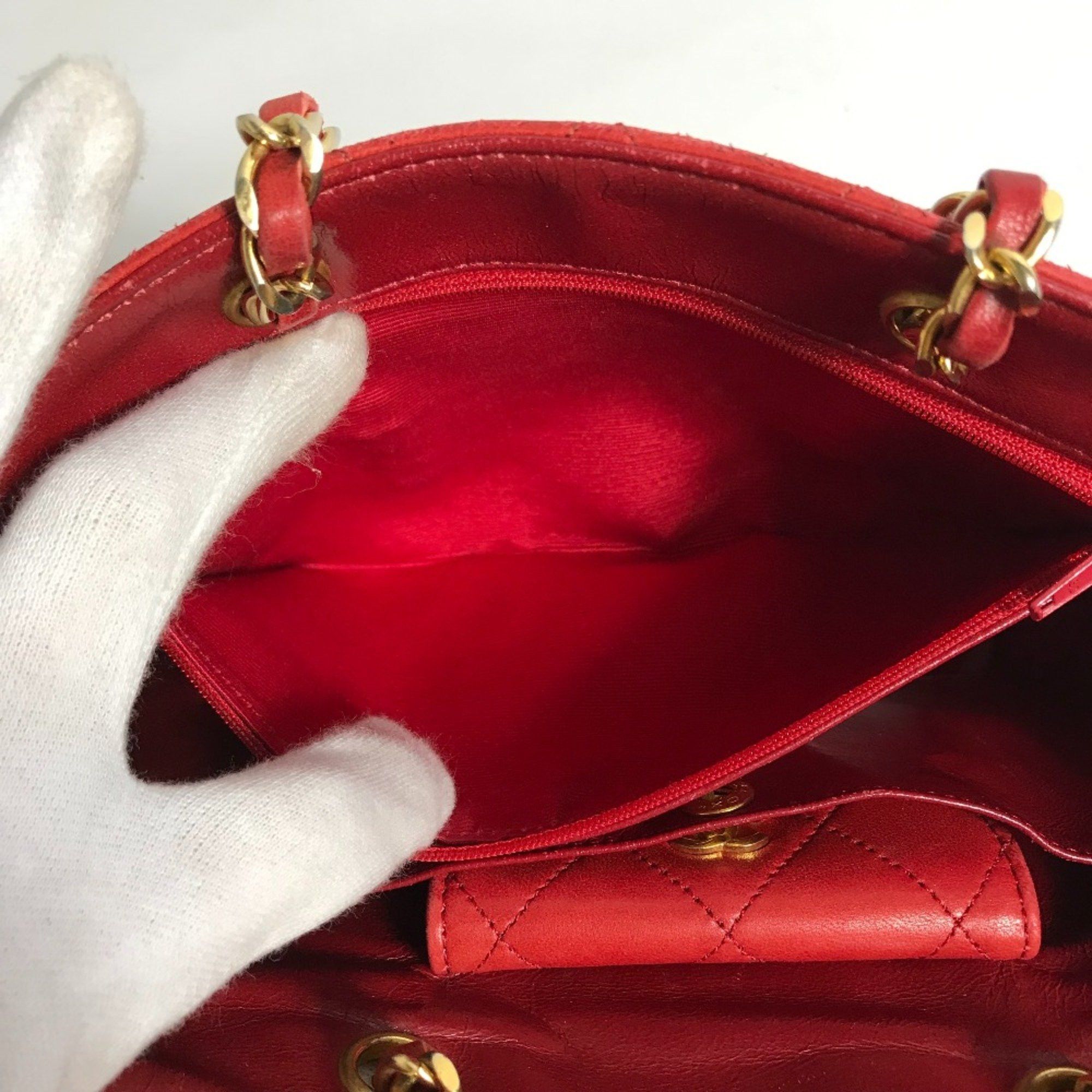 Chanel Chanel vintage Chain Shoulder Hand Bag Shoulder Bag Red Gold Size ONE SIZE - 12 Thumbnail