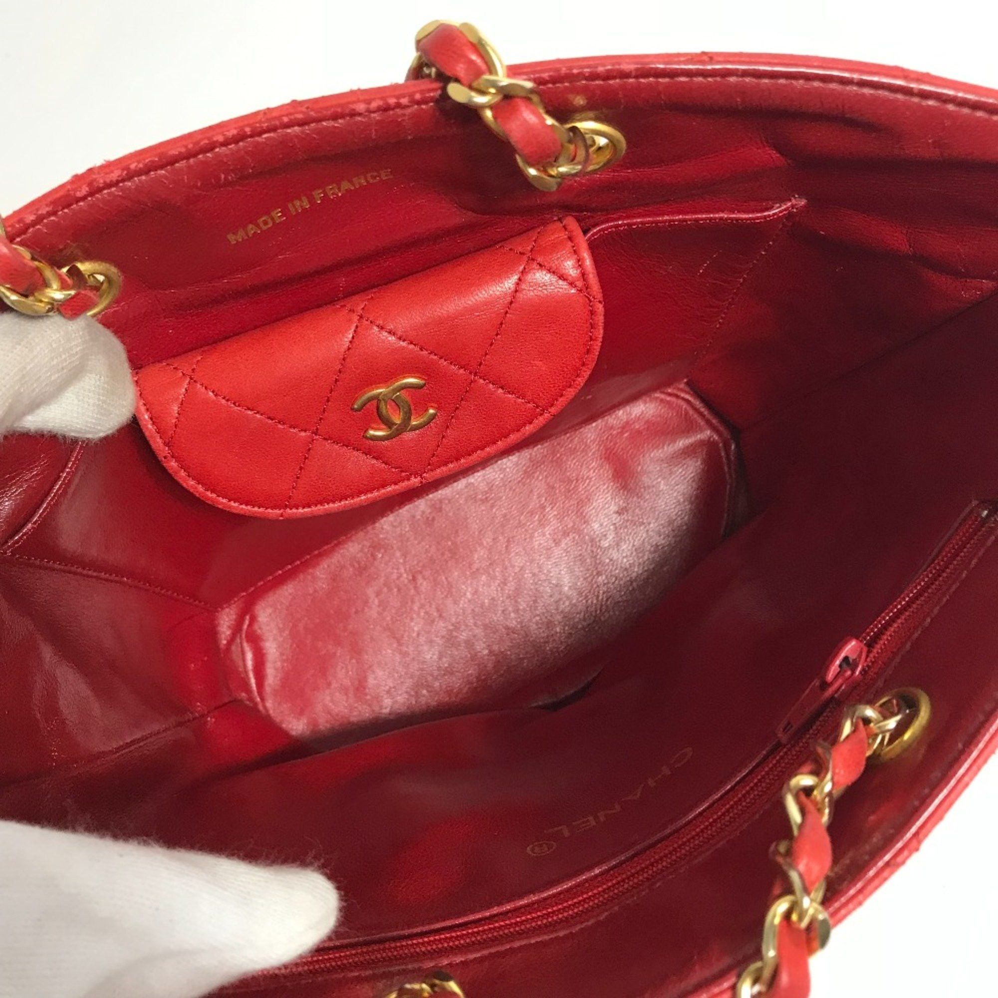 Chanel Chanel vintage Chain Shoulder Hand Bag Shoulder Bag Red Gold Size ONE SIZE - 8 Thumbnail