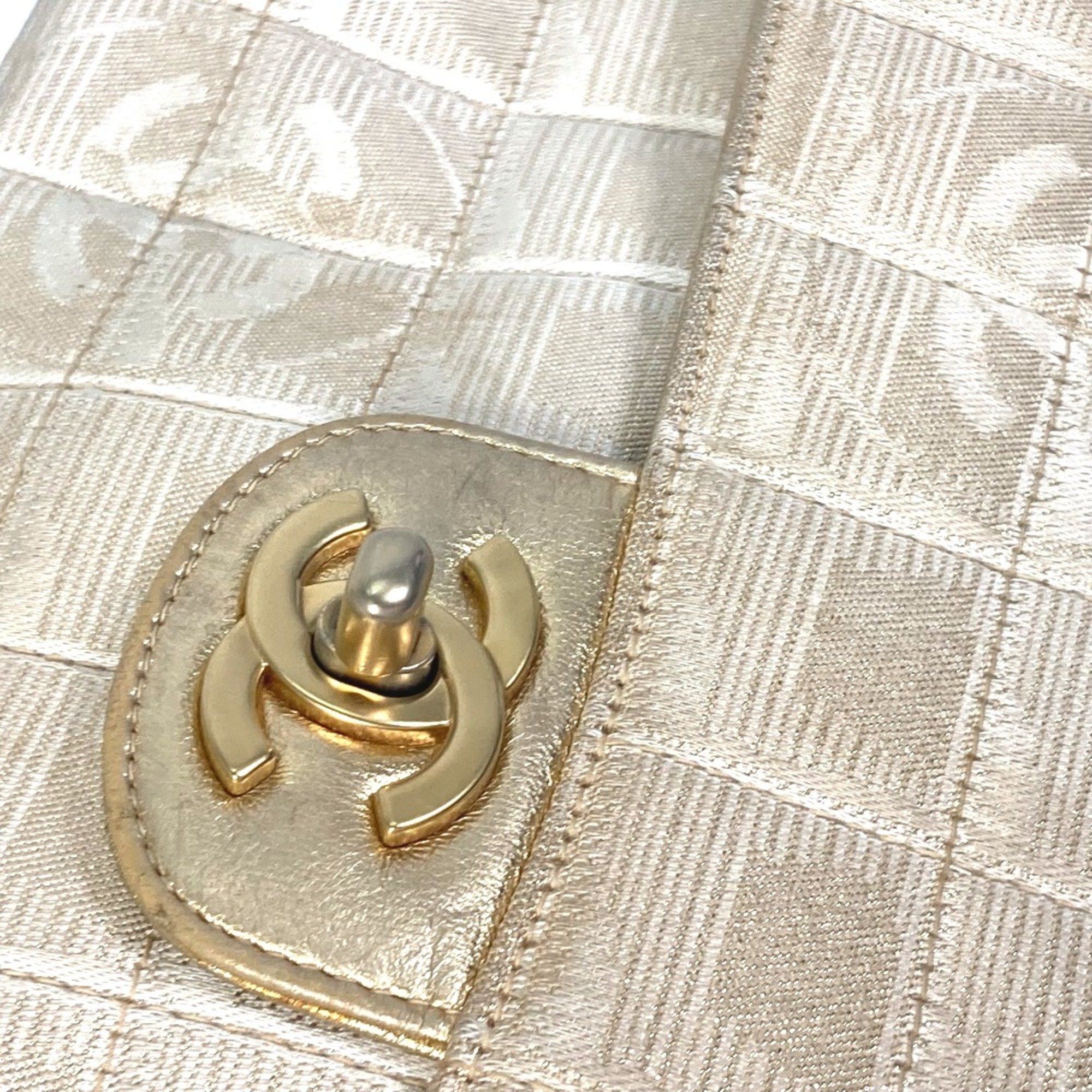 Chanel Chanel CC Mark CC Double Chain Crossbody Shoulder Bag Beige Size ONE SIZE - 13 Thumbnail