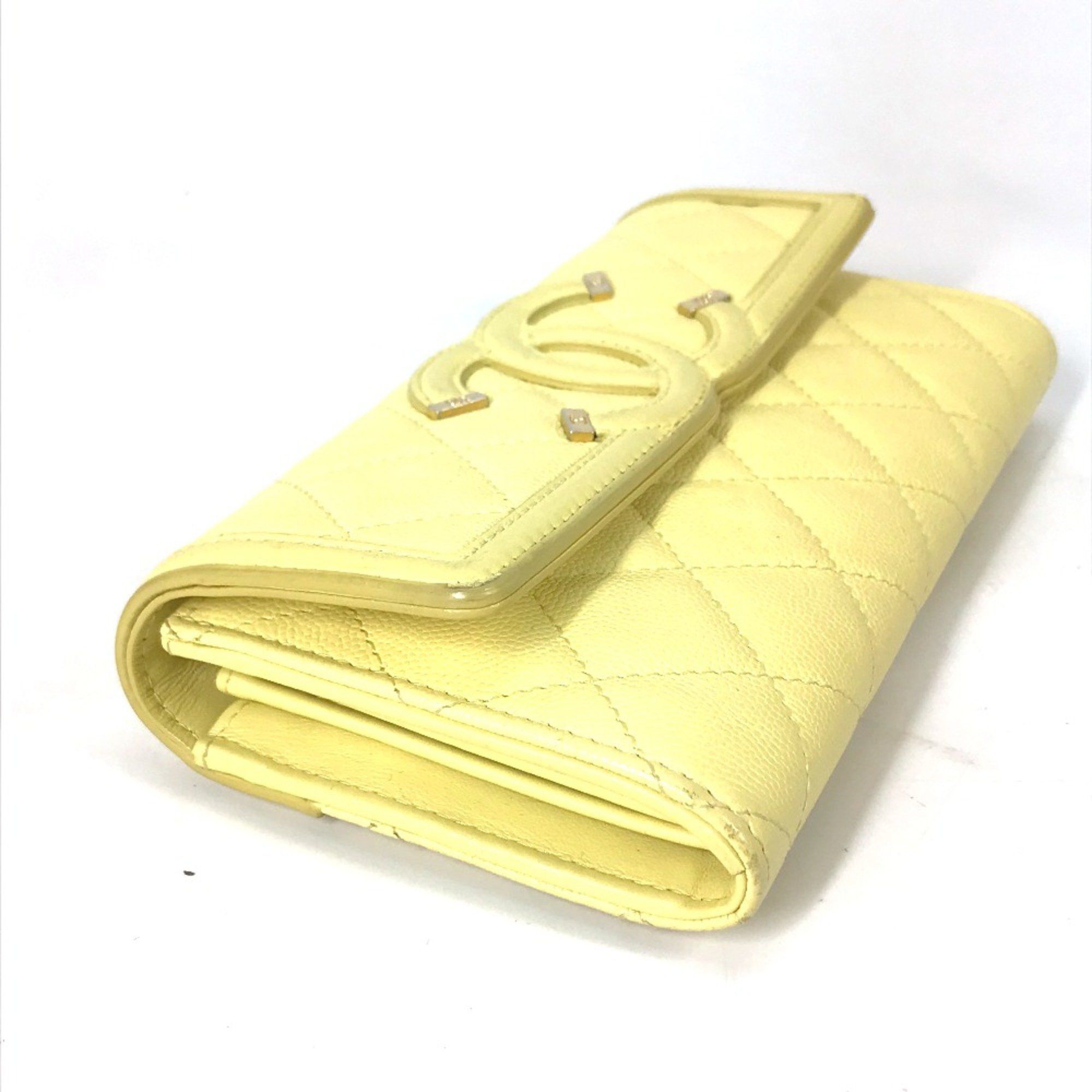 Chanel Chanel Long wallet Two fold Long Wallet yellow Size ONE SIZE - 3 Thumbnail
