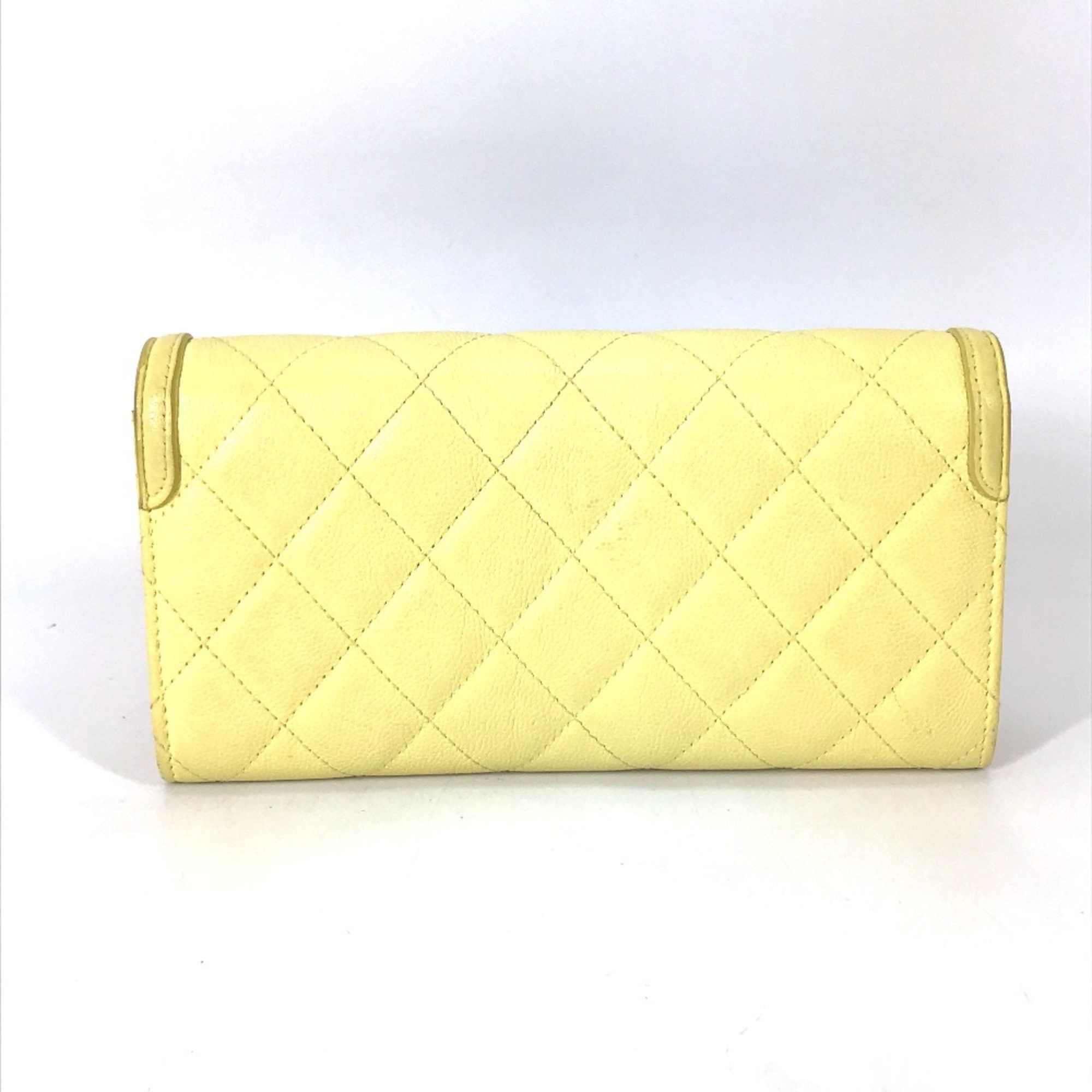 Chanel Chanel Long wallet Two fold Long Wallet yellow Size ONE SIZE - 2 Thumbnail