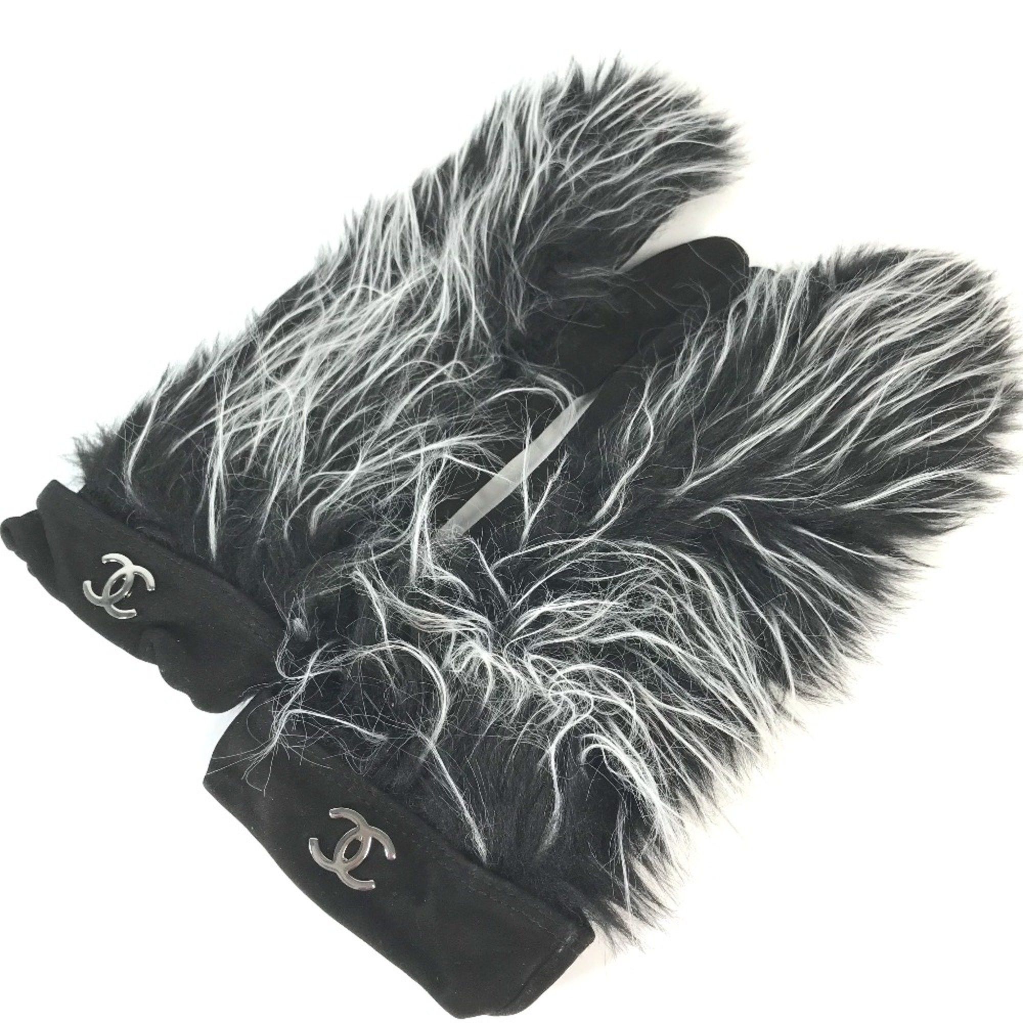 Chanel Chanel mitten type gloves Glove Black WhiteBased Size ONE SIZE - 4 Thumbnail