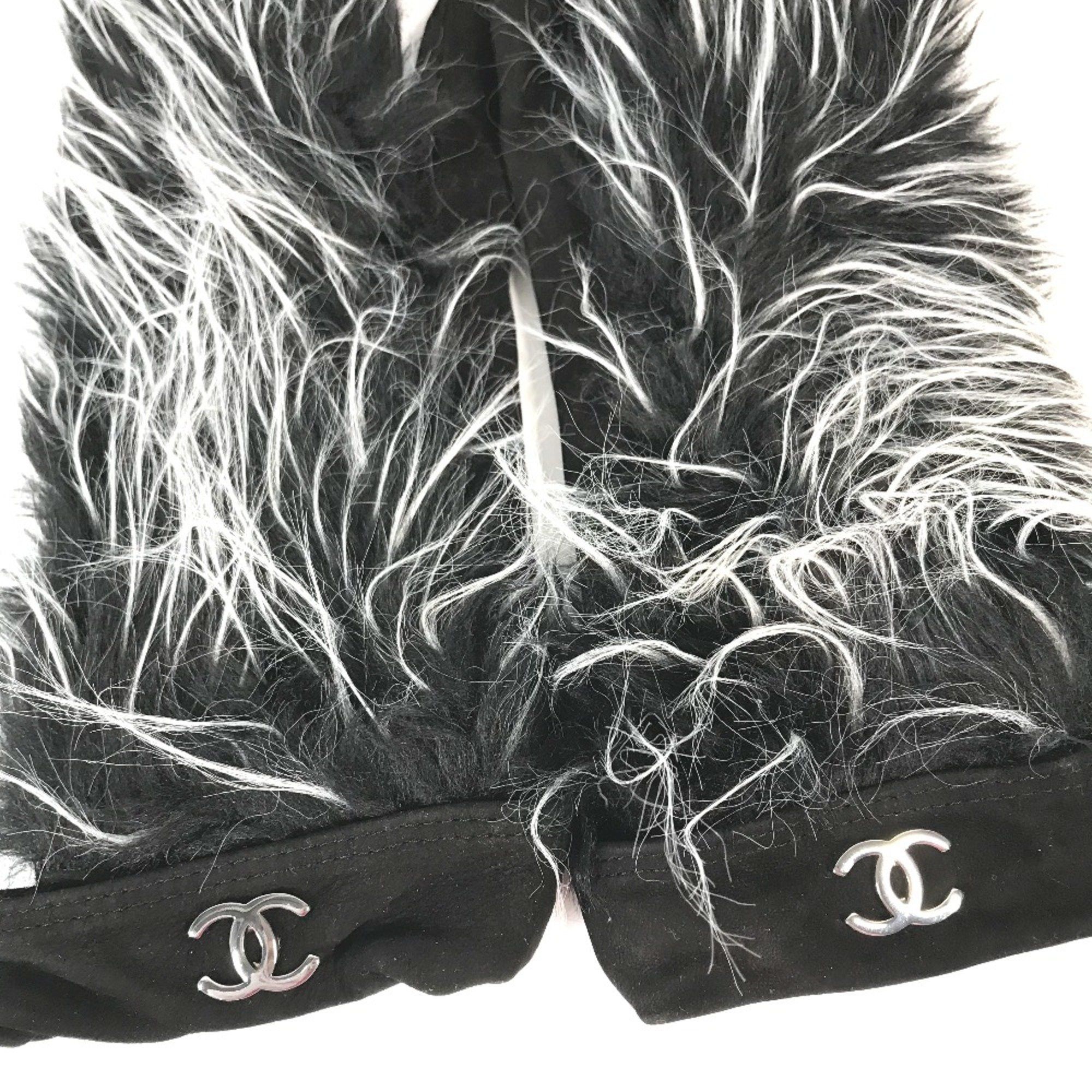 Chanel Chanel mitten type gloves Glove Black WhiteBased Size ONE SIZE - 3 Thumbnail