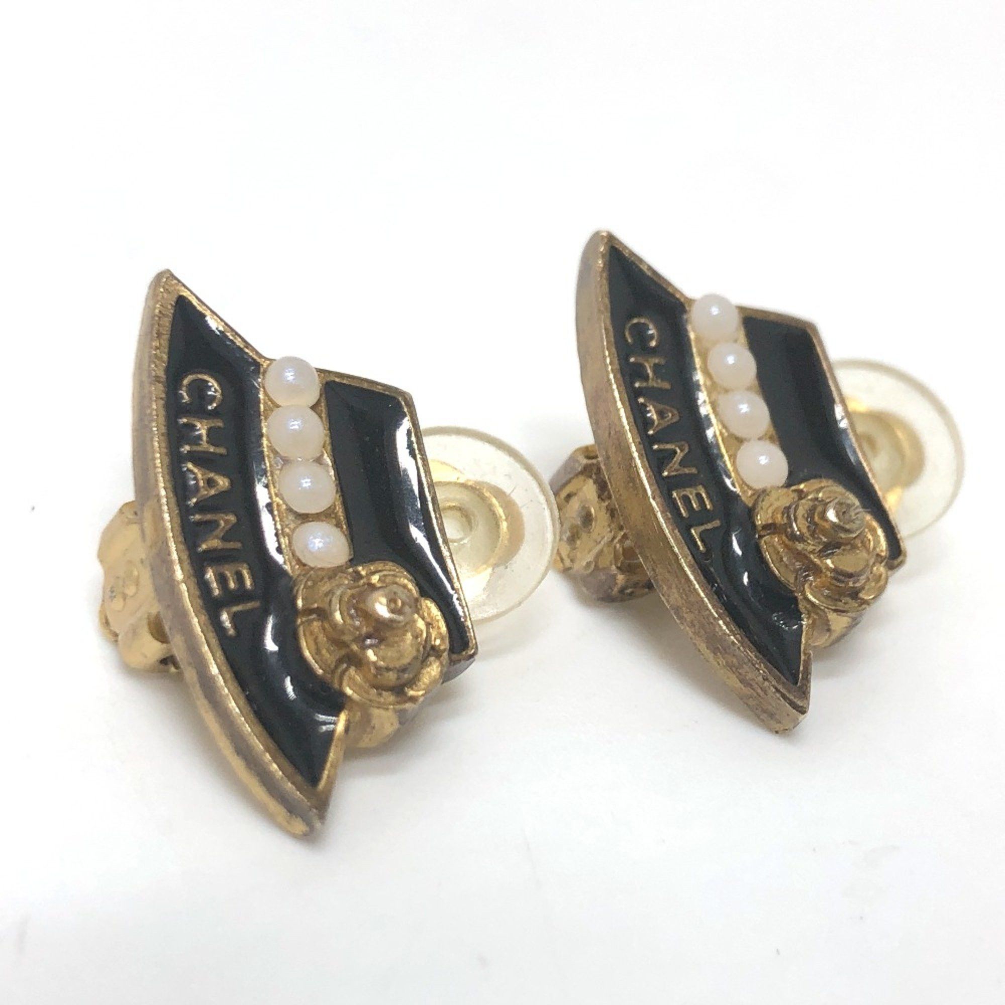 Chanel Chanel 02A Earrings Black GoldHardware Size ONE SIZE - 2 Thumbnail