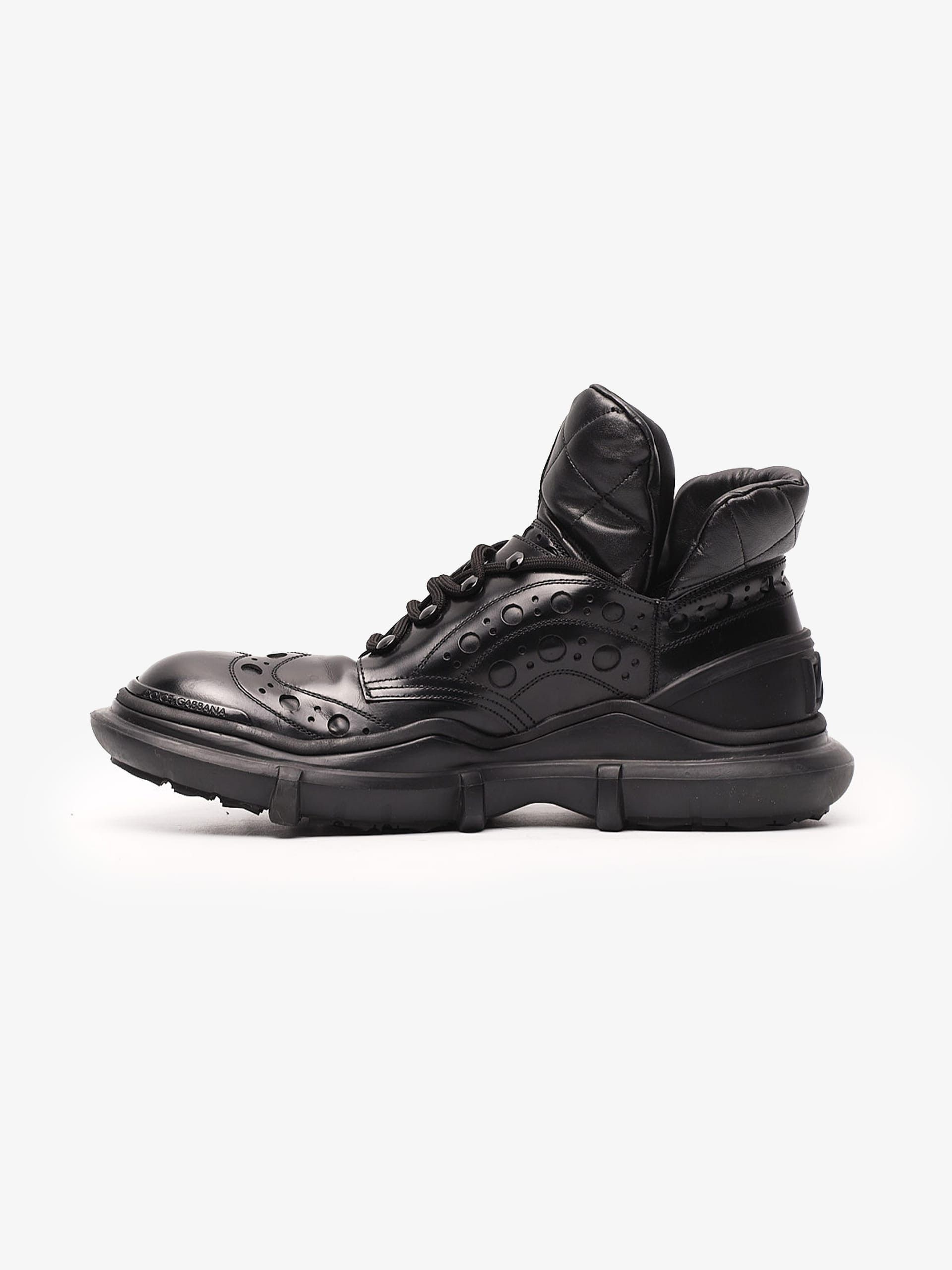 Dolce & Gabbana Black Brogue Mid Derby Size US 10 / EU 43 - 3 Thumbnail
