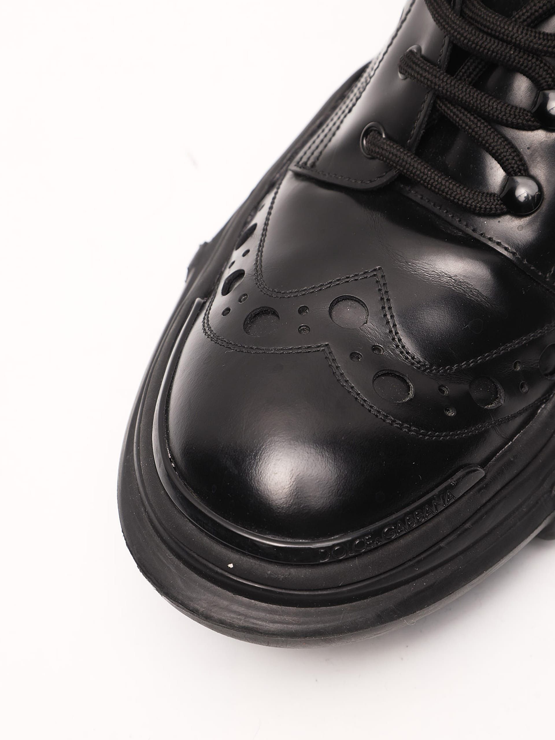 Dolce & Gabbana Black Brogue Mid Derby Size US 10 / EU 43 - 4 Thumbnail