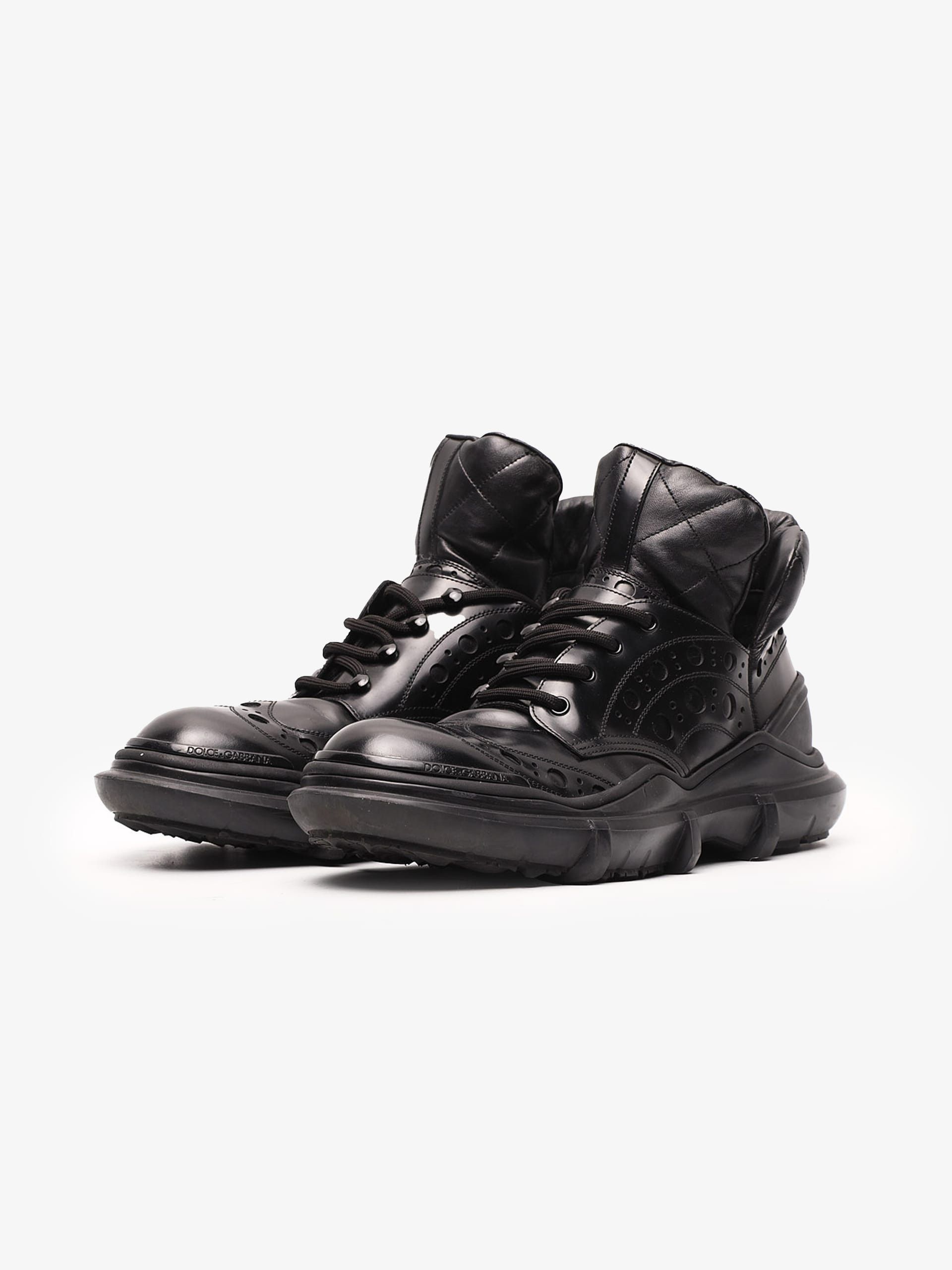 Dolce & Gabbana Black Brogue Mid Derby Size US 10 / EU 43 - 2 Thumbnail