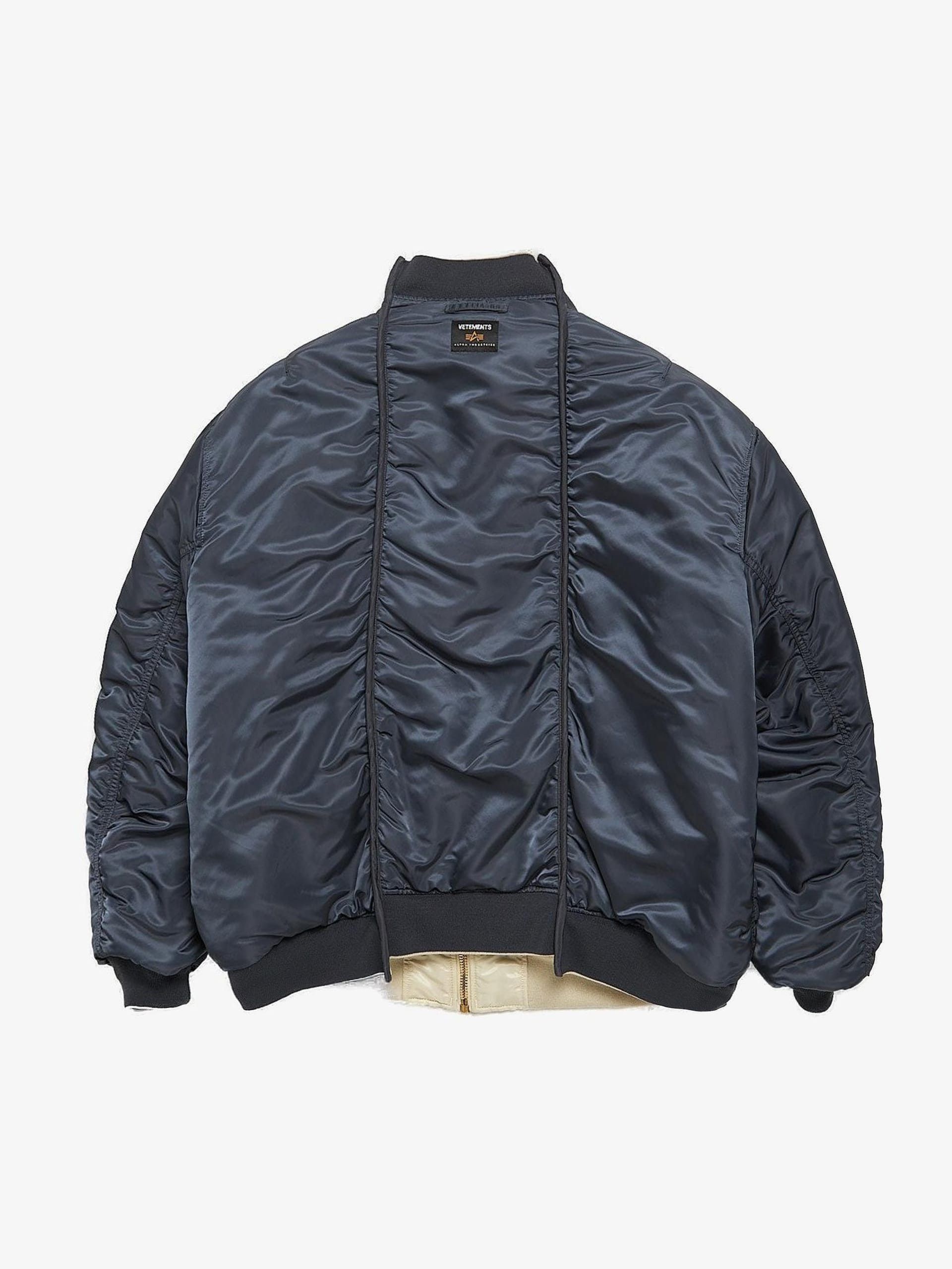 Vetements Navy and Ivory Oversized Reversible Bomber Size US XS / EU 42 / 0 - 2 Thumbnail
