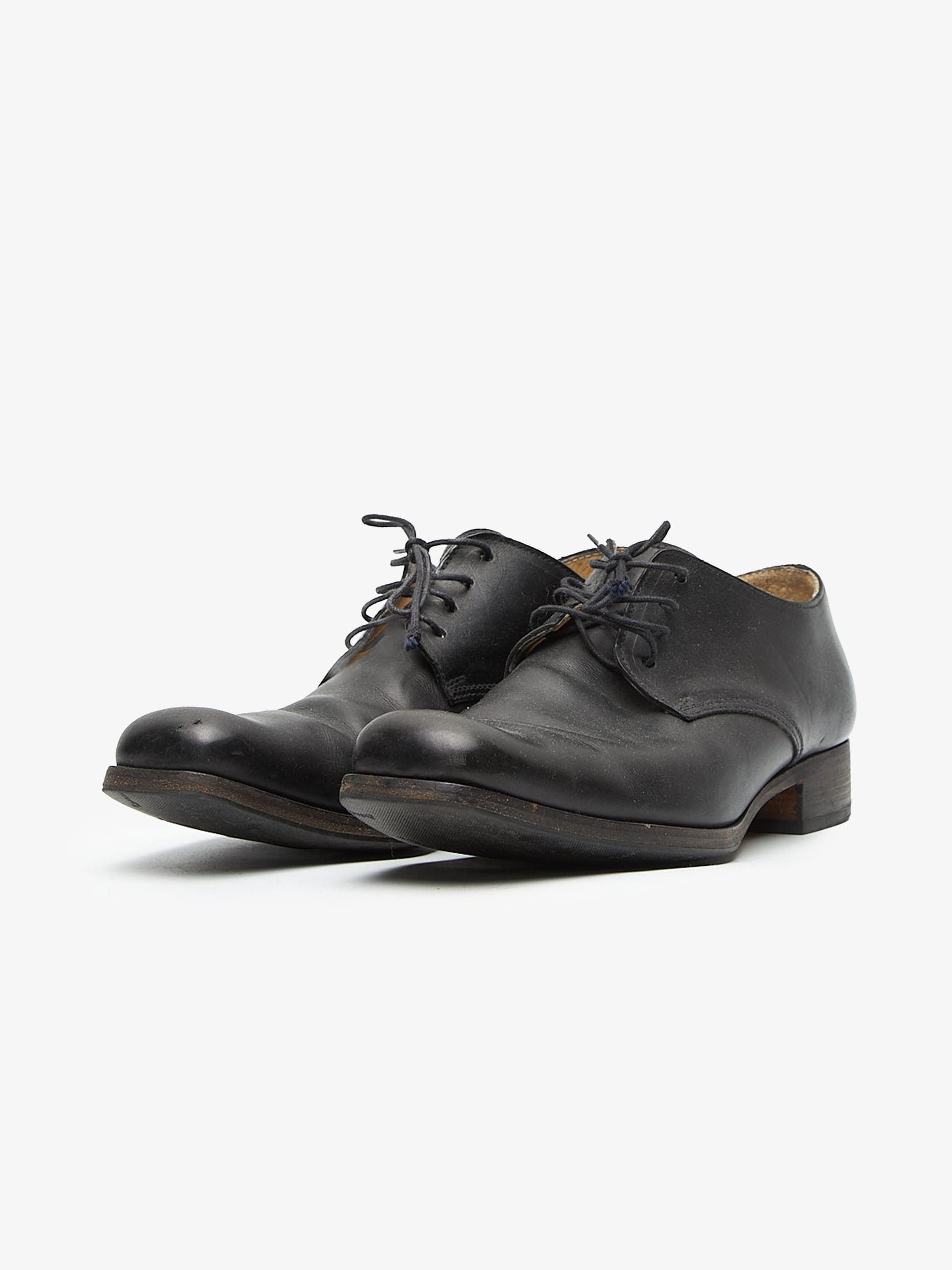 A1923 Black Leather Derby Shoes Size US 10 / EU 43 - 2 Thumbnail