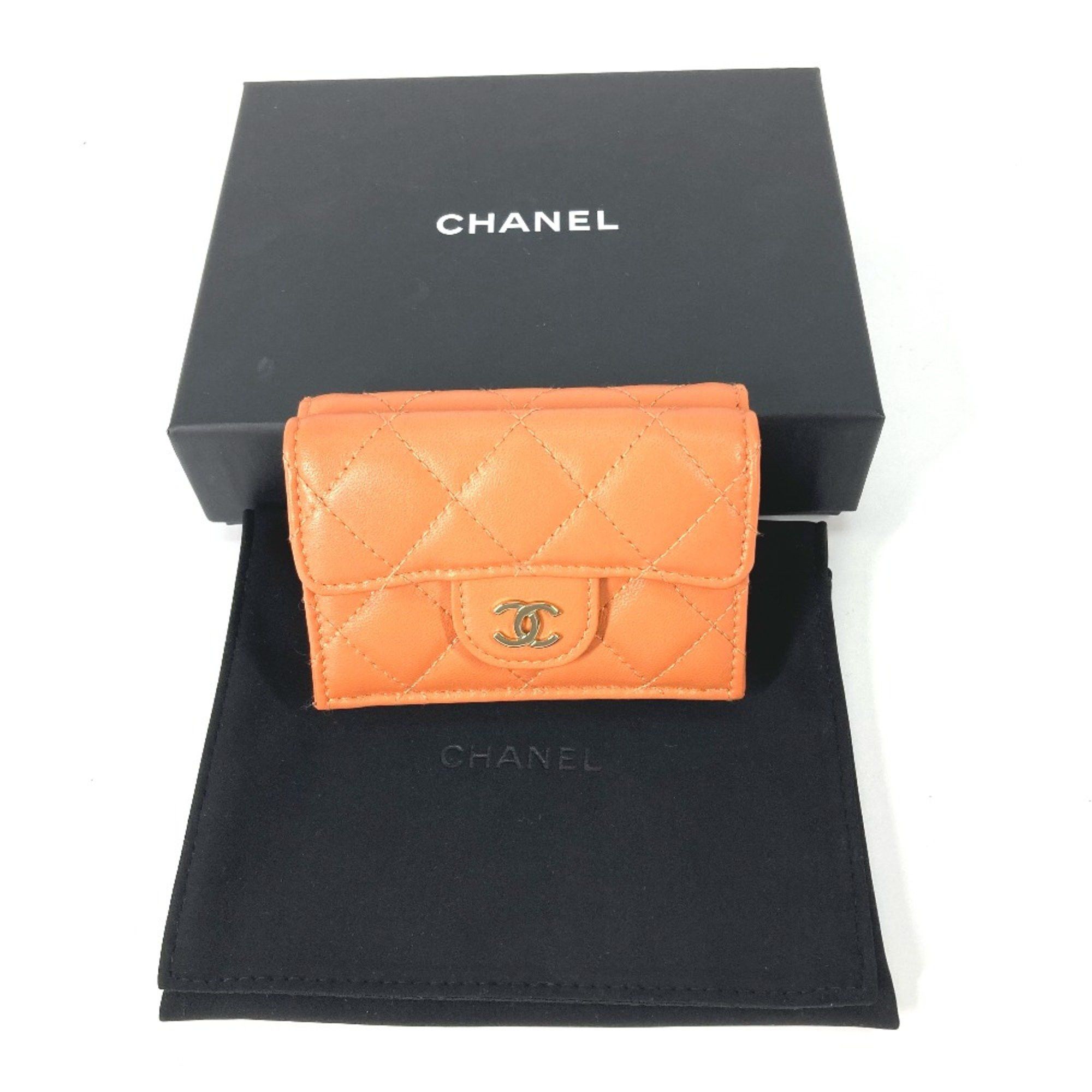 Chanel Chanel AP0230 CC Mark Compact wallet Trifold wallet Orange GoldHardware Size ONE SIZE - 16 Thumbnail